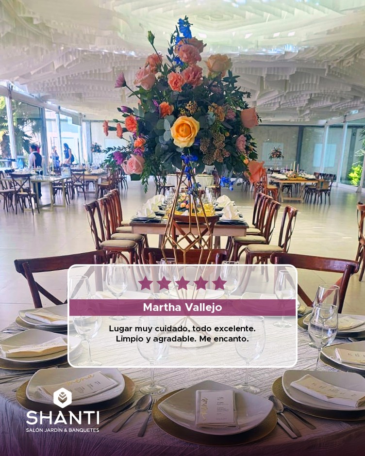🌟💬 Nos llena de alegría leer la satisfacción de nuestros clientes.
En Shanti trabajamos con dedicación para que cada evento sea una experiencia única. ✨
📞 Informes al: 722 138 9203
📍2 de abril, Santa María, San Mateo Atenco, Méx.
.
.
.
.
#Shanti #SalónDeEventos #Reseñas #Testimonios #ClientesFelices #EventosConEstilo #Toluca #SanMateoAtenco #Banquetes #Celebraciones