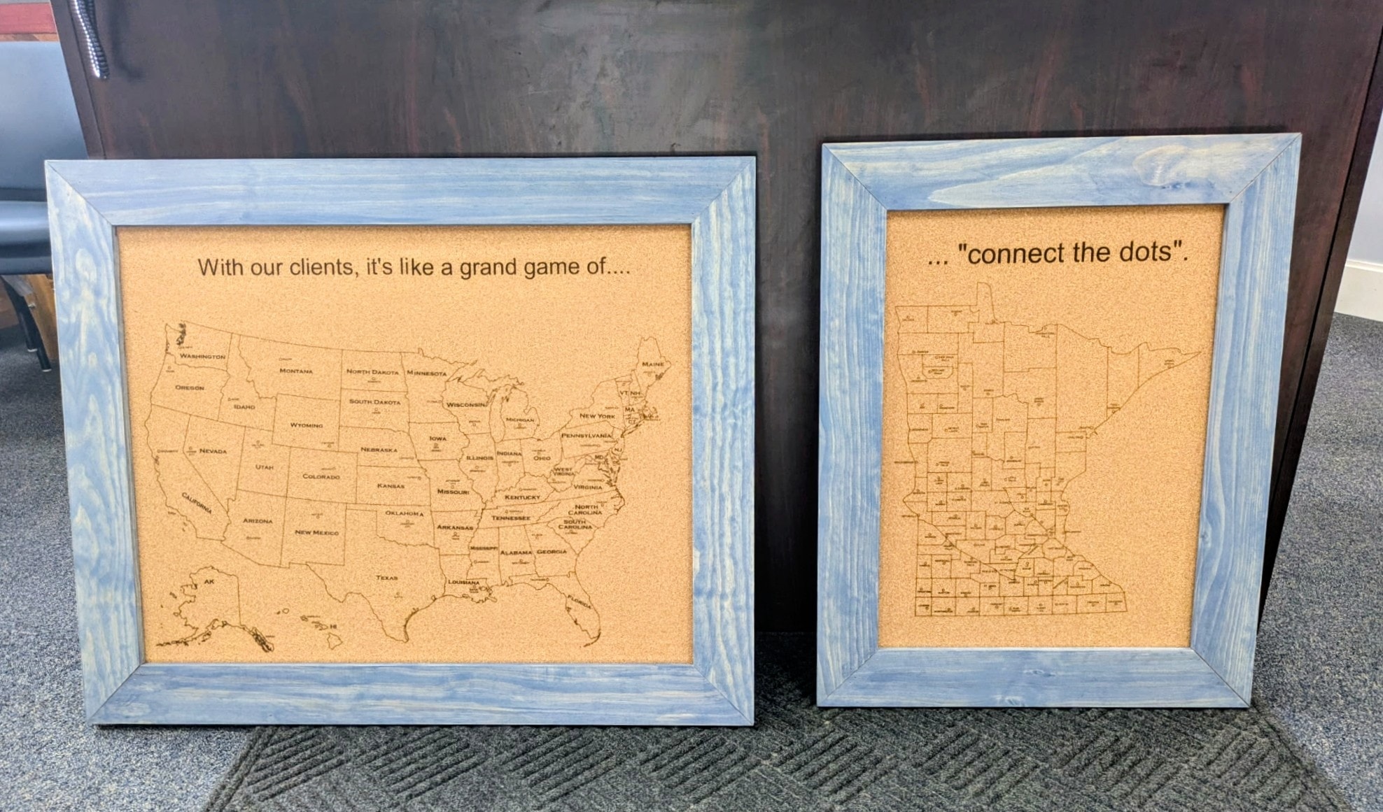 Talk about a dream come true! We loved taking this project from a quick sketch to a huge, tangible reality. These custom maps span over 6.5 feet and are officially in their new home. We are so excited to see this beauty completely filled with pins!
Ready to bring your own unique vision to life? If you can dream it, we can design it. DM us today to begin creating your custom order!