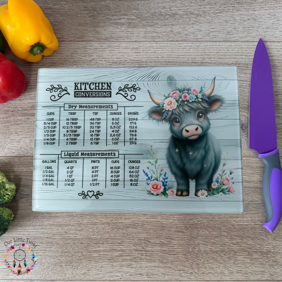 Highland Cow Glass Chopping Board/Cutting Board
A beautiful glass chopping boards with the kitchen conversions on
https://www.etsy.com/uk/listing/1795481917/highland-cow-glass-chopping-boardcutting?ref=listings_manager_grid
#christmasshopping #devon #giftshop #exeter #Christmas #cuttingboard #glass #choppingboard #glasscuttingboard #HighlandCow #kitchenconversions #cow