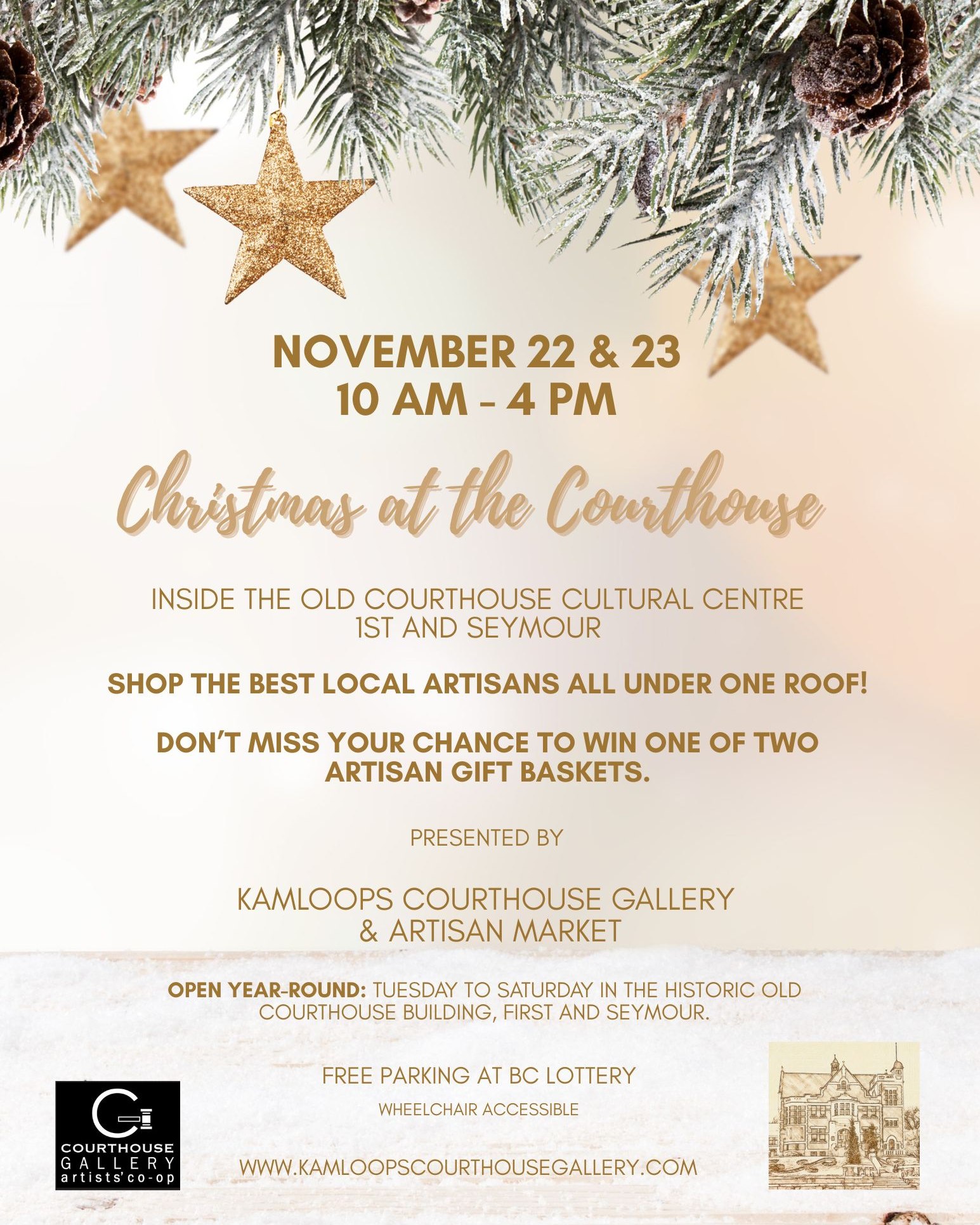 So excited, our annual holiday event is just around the corner. Join us for a festive time and great gift collecting at Christmas At The Courthouse this weekend!