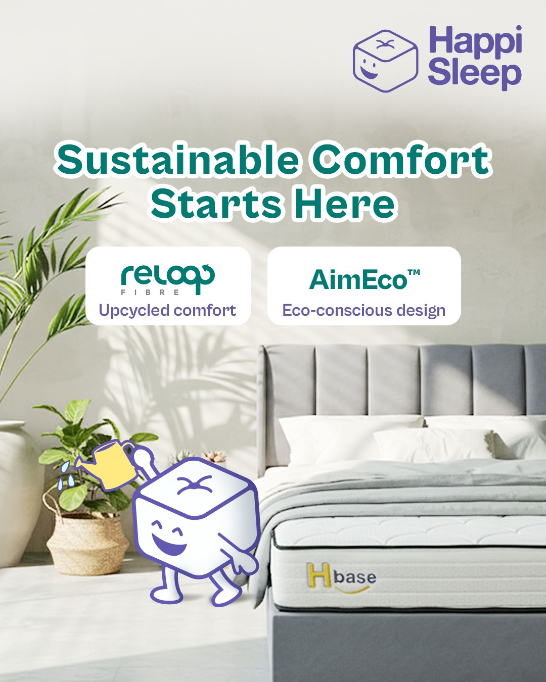 Cubie’s found the perfect nap spot! 💚 The H Base Mattress uses upcycled Reloop Fibre — soft, sustainable, and kind to the environment.
#HappiSleep #DreamWithUs #SustainableComfort #EcoFriendlySleep #ReloopFibre