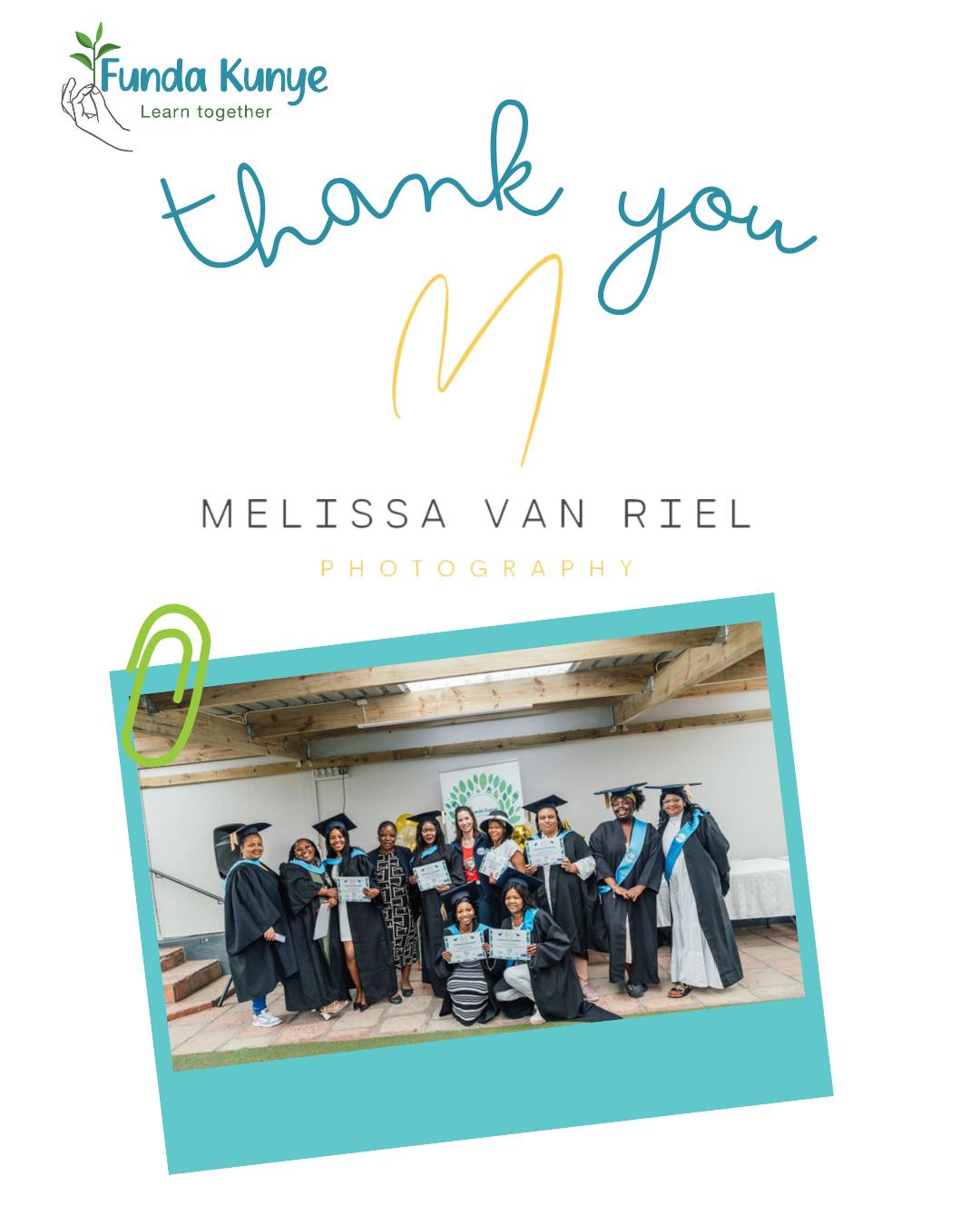 A huge thank you to Melissa from Melissa Van Riel Photography for capturing the most incredible moments at our recent graduation! 🎓✨
Her talent and eye for detail brought the joy and pride of the day to life in every photo. We are so grateful for her support and for helping us preserve these special memories.
https://www.melissavanriel.com
#FundaKunye #GraduationDay #ThankYou #MelissaVanRielPhotography #communitysupport
@melissavanrielphotography