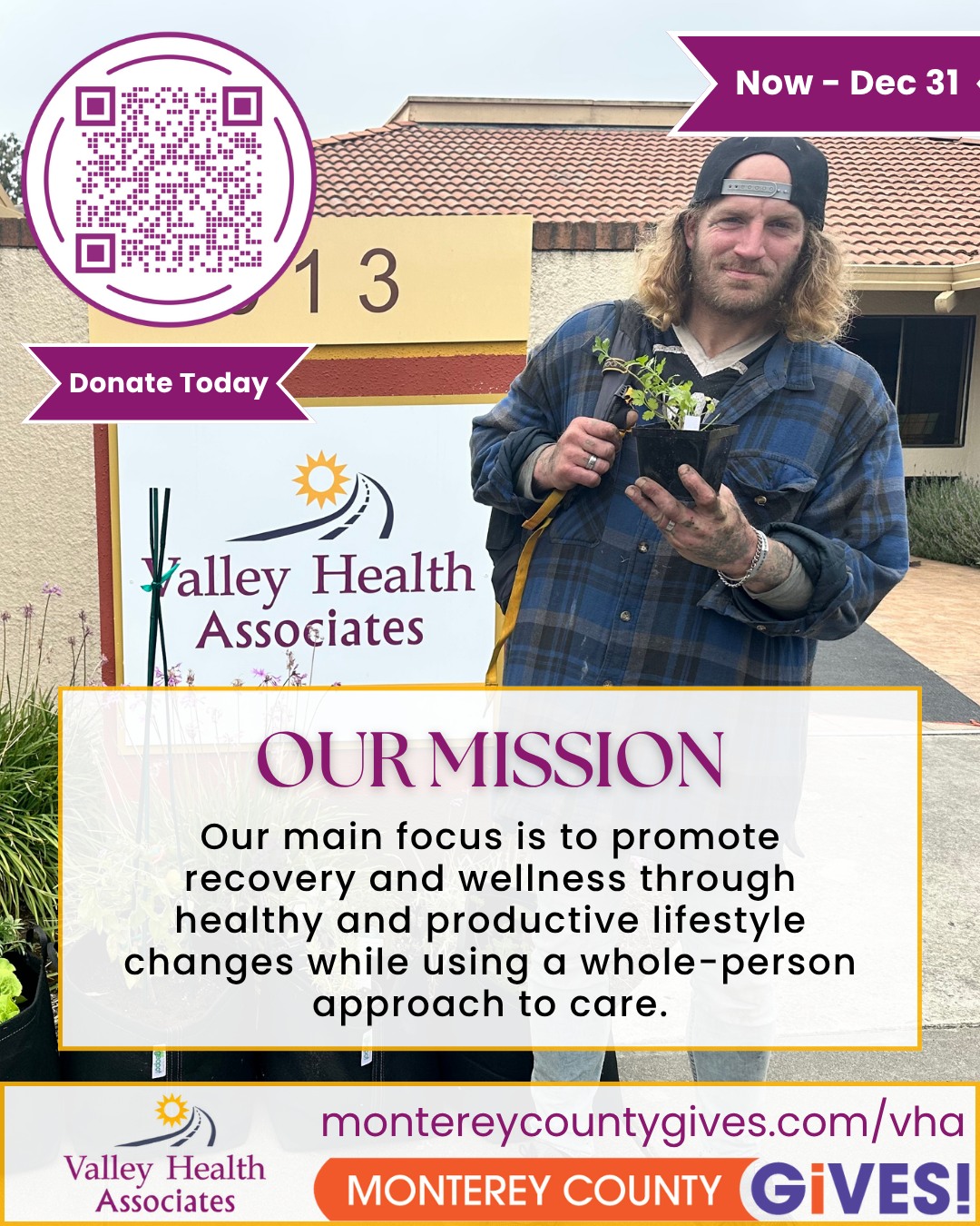 Our Mission!
Support Valley Health Associates today by donating to our MC Gives campaign, supporting our whole-person approach.
Click the link to make a difference today montereycountygives.com/vha
#ValleyHealthAssociates #VHA #MCGives #MontereyCounty #NonProfit