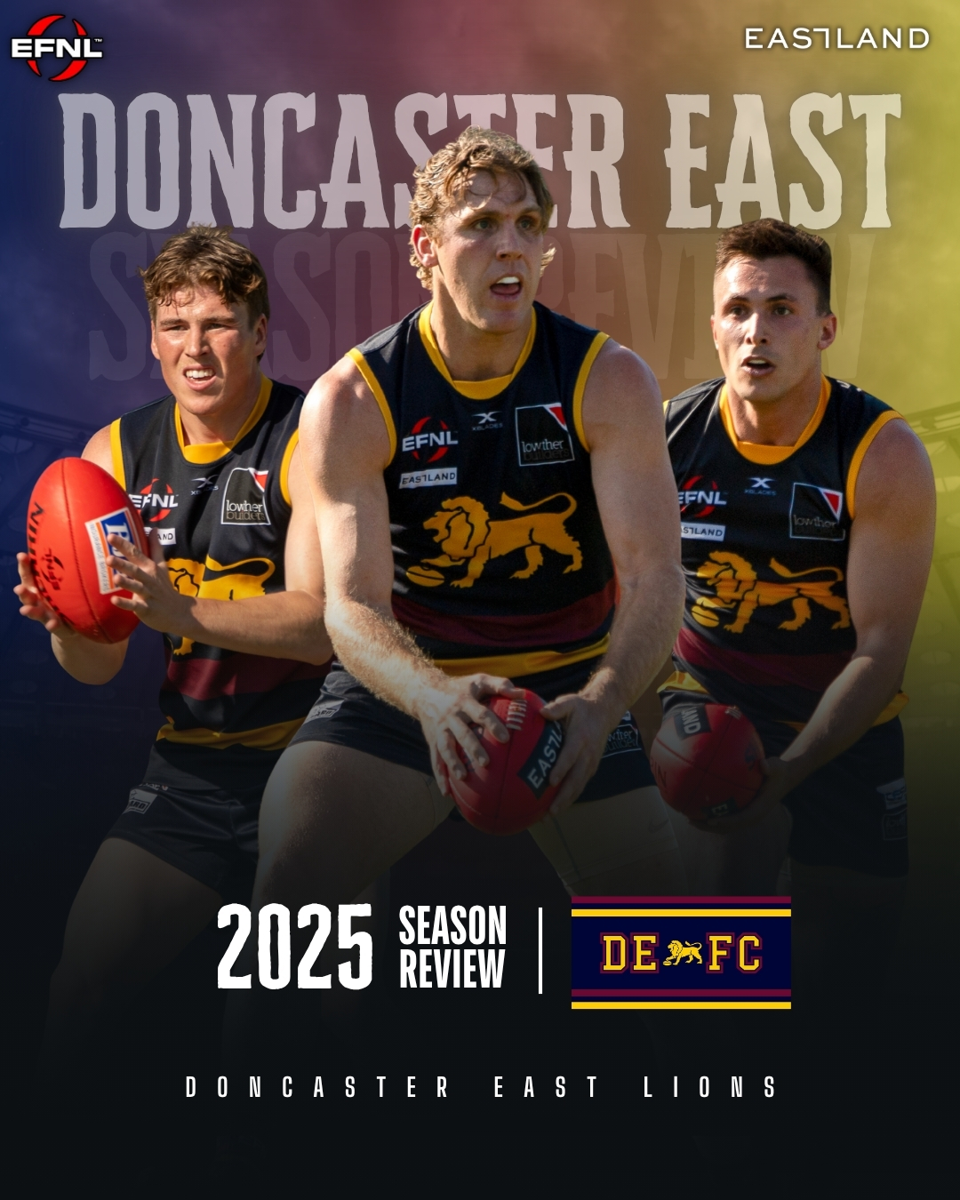 @eastland 2025 Season Review | @defclions
Missing the finals in 2025, the Lions quickly look ahead to the 2026 season after some big recruitment moves.
Read full article at EFNL.org.au.
📸: @fieldofviewphotography