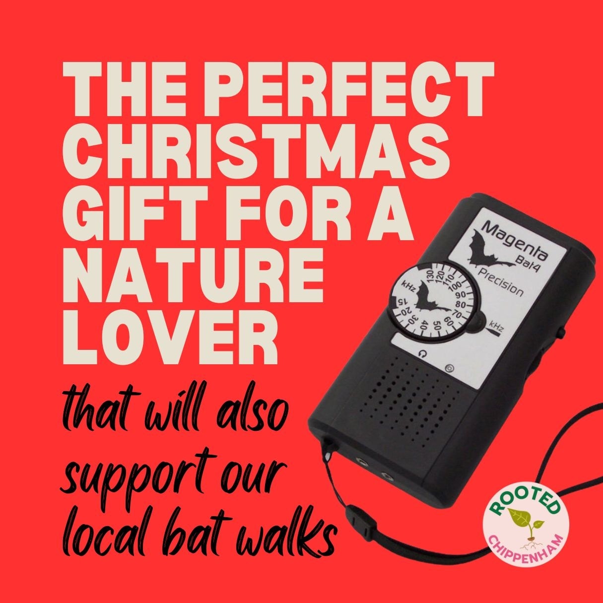 🎄 Looking for the perfect Christmas gift for a nature lover?
Give them a bat detector and a personal bat walk for up to 4 people!
They’ll discover the hidden world of Chippenham’s nocturnal wildlife — and learn how to use their very own detector to spot bats in the wild.
By choosing this Crowdfunder reward, you’ll also be supporting our free community bat walks in Chippenham, with your donation boosted by match funding to double the impact. 🦇✨
Only available until the 12 December, give a gift that does good!
👉 Support our Crowdfunder & grab the reward by clicking on the link in our bio