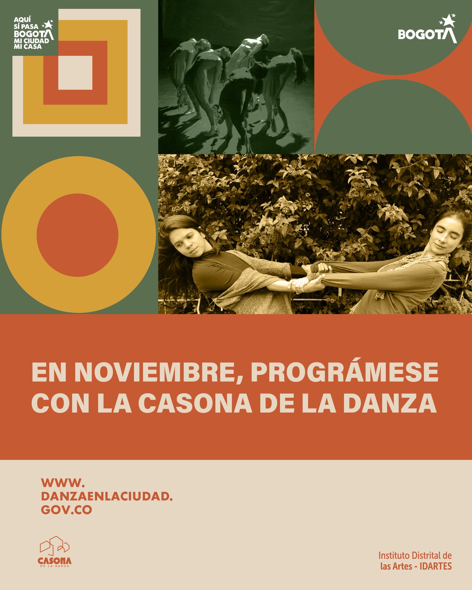 ✨ En noviembre, La Casona de la Danza, de Idartes, se convierte en un punto de encuentro para la exploración y el aprendizaje.
Talleres, laboratorios y espacios de creación invitan a mover el cuerpo, pensar la danza y fortalecer la práctica artística desde la experiencia compartida.
🎟️ Todas las actividades son de entrada libre con inscripción.
🔗 Consulte la programación e inscríbase en 👉 danzaenlaciudad.gov.co/programacion/casona-de-la-danza
#CasonaDeLaDanza #DanzaBogotá #ArteParaTodos #AquíSíPasa