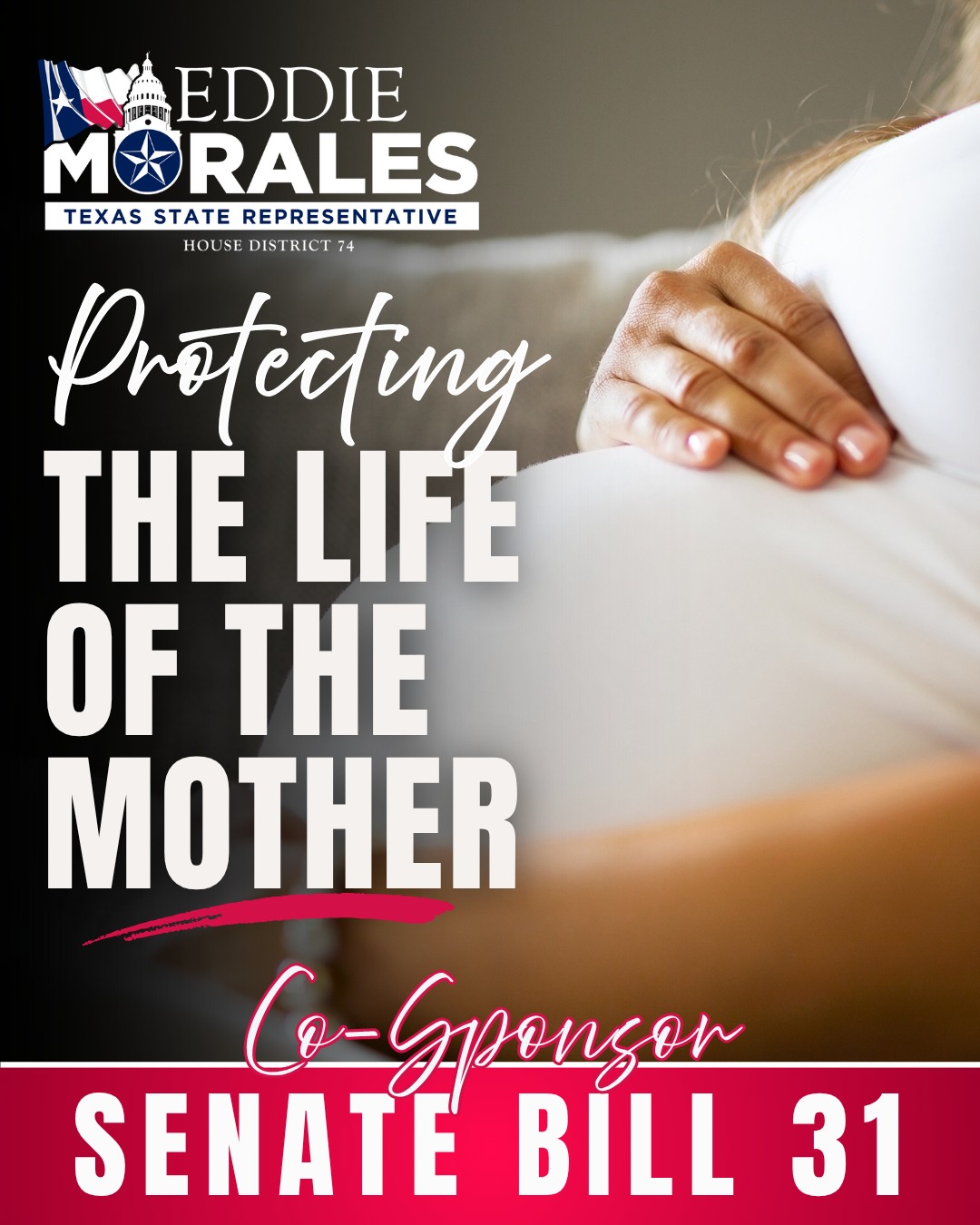 No woman should fear being prosecuted when reproductive care is urgently needed. That is why I was proud to co-sponsor the Life of the Mother Act (SB 31) this past session to protect doctors and pregnant women from legal retribution when seeking healthcare to preserve the life of the mother.
While I believe every Texan should have the freedom to make decisions about their own body, this bill was a crucial step toward restoring clarity in law, protecting medical professionals, and, most importantly, saving lives.
Every woman deserves the care they need.