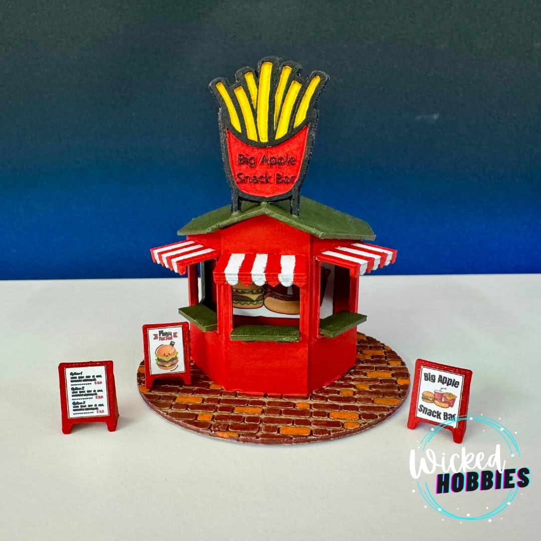 🍔🎨 NEW from Wicked Hobbies!
Filament-Printed Snack Bar for your dioramas & model layouts! 🚗✨
Available in your favourite hobby scales:
🏁 1:64 | 1:32 | 1:24
Make it YOUR style:
✔️ Painted or Unpainted
✔️ With or Without Advertising
✔️ Choose your colours & branding!
PLUS — each Snack Bar comes with 3 custom billboards 😍
Add racing sponsors, café ads, or even your own logo! 🙌
Perfect for slot car tracks, model displays, race pits & mini city builds!
📩 Message us to order & customise yours today!
Made to order by Wicked Hobbies 🛠️✨
www.wicked-hobbies.com.au
#WickedHobbies #ModelBuildings #SlotCarLife #DioramaAccessories #CustomMade #ScaleModels #ModelHobby #3DPrintedModels #SnackBar #HobbyCommunity