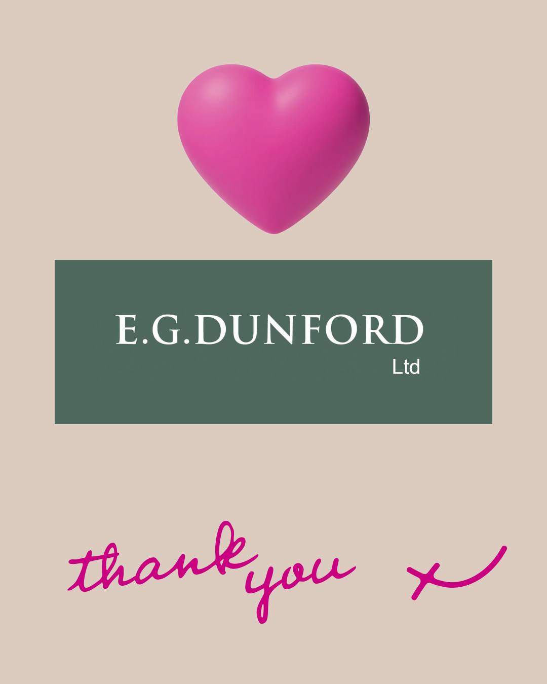 A huge thank you to our friends at EG Dunford Ltd for your support, which is very much appreciated.
#strengthagainstcancer #força