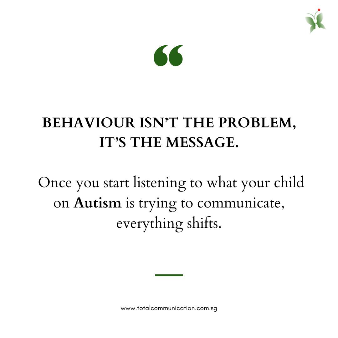 Behaviour isnât random. Itâs communication in disguise.
So many children with autism arenât âacting outâ - theyâre signalling overwhelm, sensory stress, or a need they canât yet put into words.
When we stop trying to correct the behaviour and start trying to understand the message, everything gets easier⌠for them and for us.
đ Need guidance? Speak to our team anytime: +65 9115 8895
đŹ Or drop us a WhatsApp
Read more: https://www.totalcommunication.com.sg/post/beyond-behaviour-a-communication-first-approach-to-autism-for-parents-in-singapore
#Autism #AutismTherapy #ASD