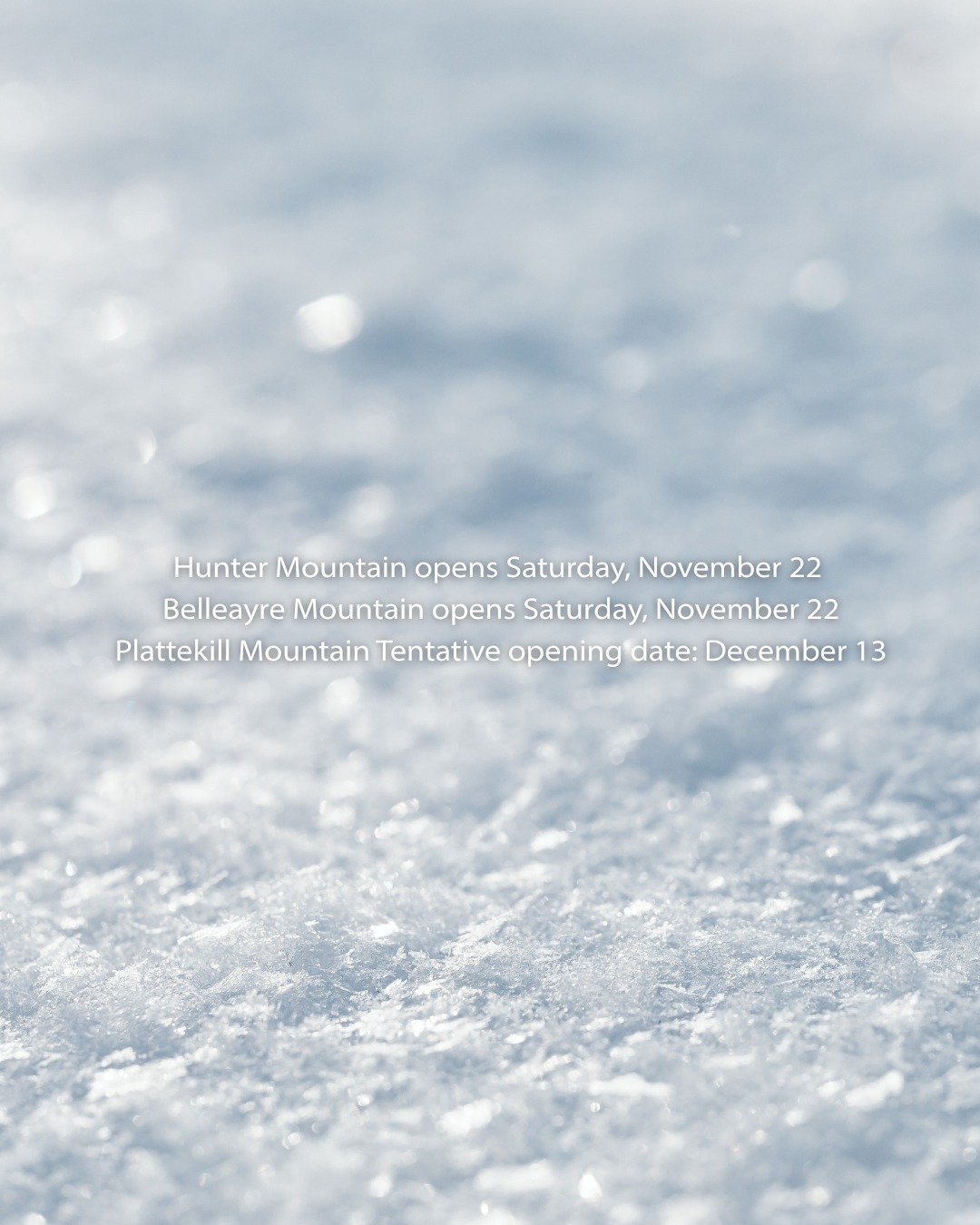 All information via the websites of @huntermountain, @belleayre, @plattekillmountain