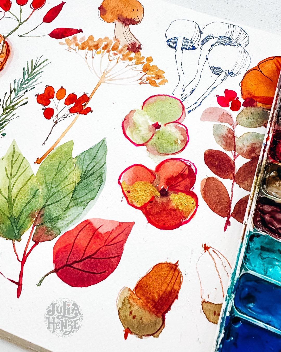 Sometimes we think that sketching or painting only “counts” if we sit down to make a full sketch or a finished (you know, the kind that might end up in the Louvre😅) artwork, but that’s really not true. There are so many ways to practice, even when your time (or energy!) is limited.
One of my favourite exercises is exactly what we did during Thursday’s Brave Brushes livestream:
🍂 choose a few simple objects;
🍄🟫 try out different techniques;
🍁 play with colours, textures, lines.
Why is this so great?
❇️ It’s low-pressure! You’re not “ruining” a whole sketch if something doesn’t work out;
❇️ You can stop anytime and continue later;
❇️ And you learn so much about your materials, your technique, and your personal style.
Next Thursday we’ll take the next step: turning these little autumn studies into one beautiful, cohesive poster.👩🏻🎨🍂
Curious about the next livestream? Join Brave Brushes (link in bio) and sketch with us!❤️
#watercolorpractice #watercolorstudies #sketchwithme #hyggeart #watercolorartistsofinstagram #autumnsketch #watercolorleaves #quicksketches #sketcheveryday #creativepractice #mixedmediaartwork #watercolortips #draweveryday #bravebrushes #aquarelkunst #fallartproject #watercolorstudy #artpracticeideas #botanicalsketching #botanicalwatercolor