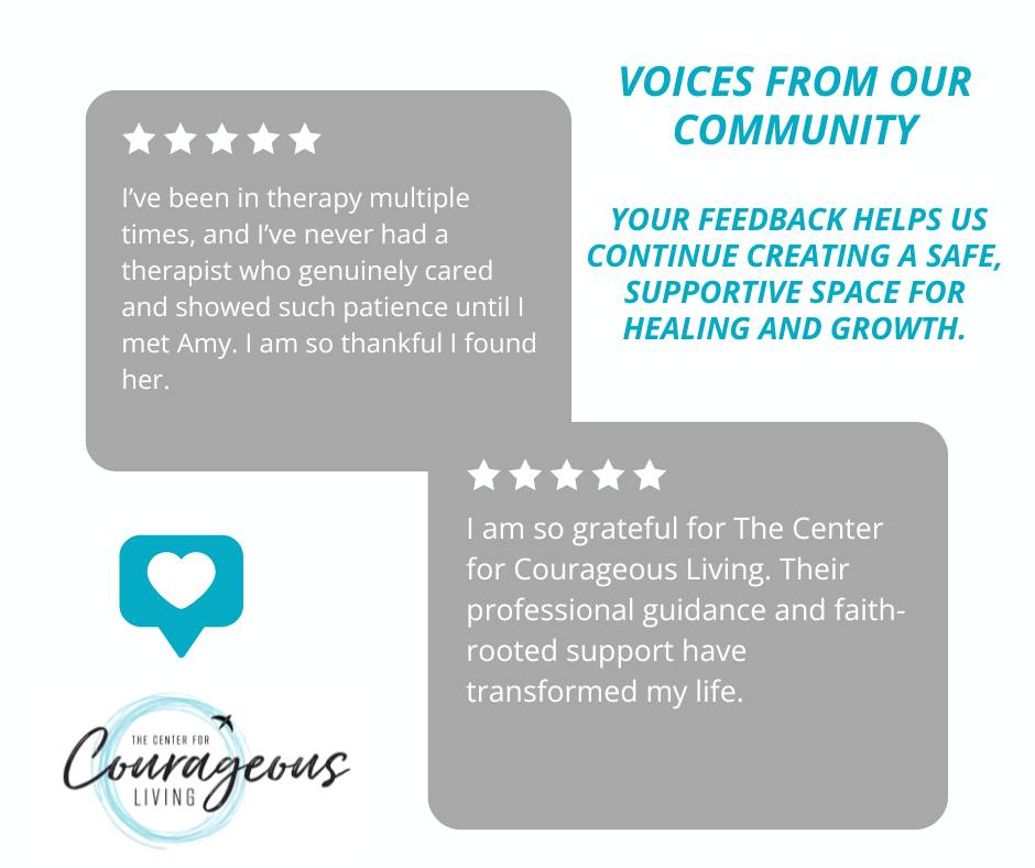 Your stories mean so much to us. 💛
Every review, message, and shared experience helps us continue building a space where healing, courage, and connection can thrive.
Thank you for trusting us with your journey.
Located in Crystal Lake, Illinois
🌐 centerforcourage.com
📧 gia@centerforcourage.com
📞 815-707-4806
#CourageConnectionFaith #CFCL #YourJourneyOurSupport #MentalHealthMatters #TherapySupport #HealingTogether #CrystalLakeIL