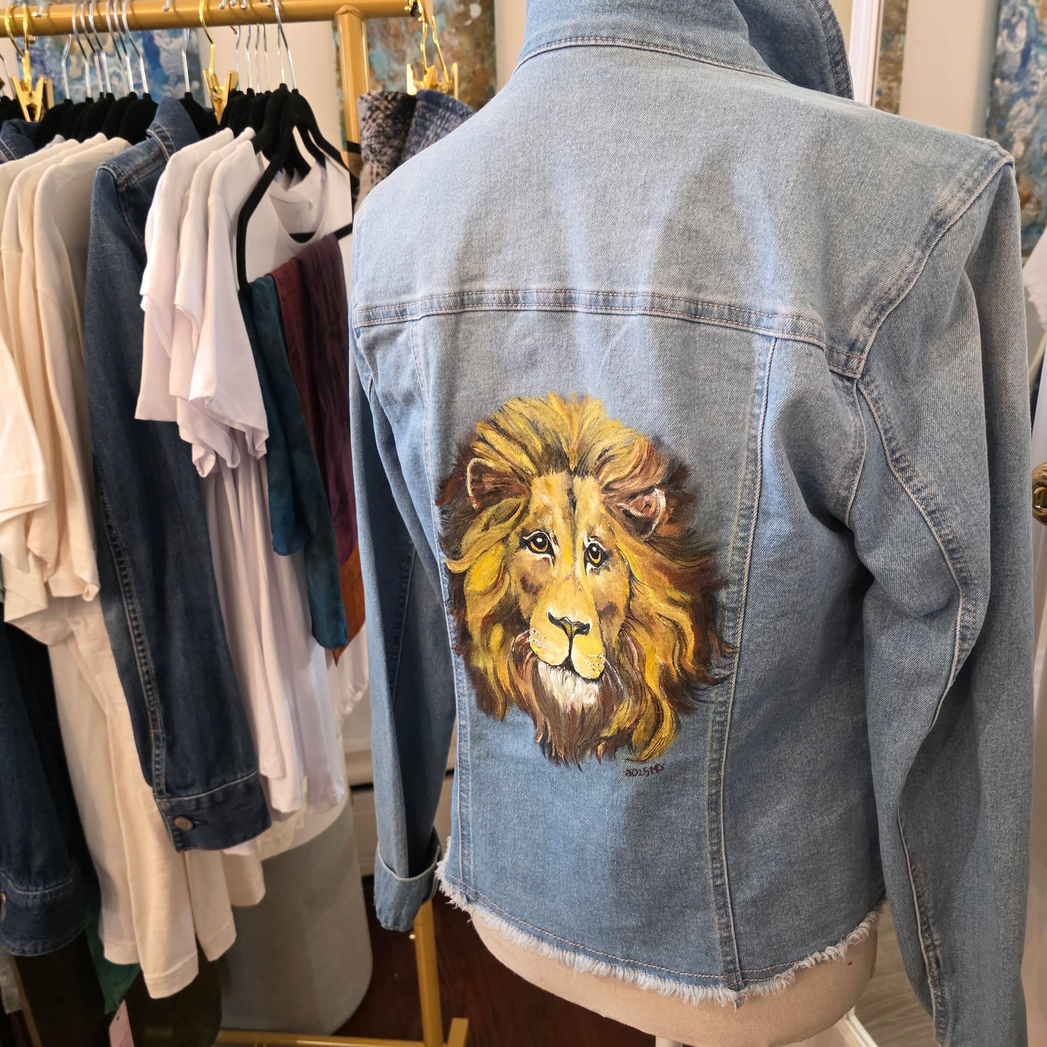 Some new hand painted denim and many items on sale today. 203 E. Main St, plenty of parking by the Lebanon Angel Wings.