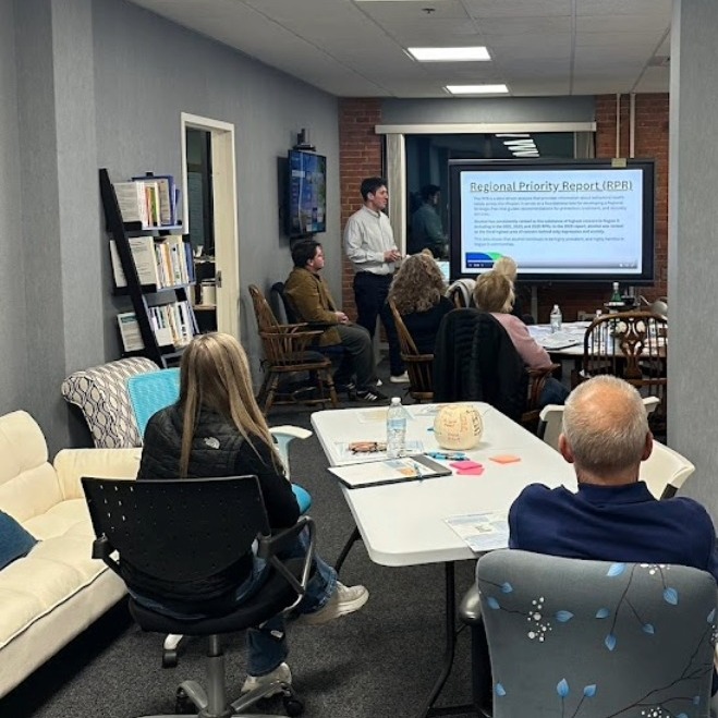 One week ago Local Prevention Council leaders gathered at the WCTC office for our November LPC Leadership meeting. We shared a meal together and discussed our Epi Profiles - concise documents summarizing key data points, recommendations, and community strengths from our 2025 Regional Priority Report.
You can take a look at the various Epi Profiles on our website at wctcoalition.org/resources/prevention2