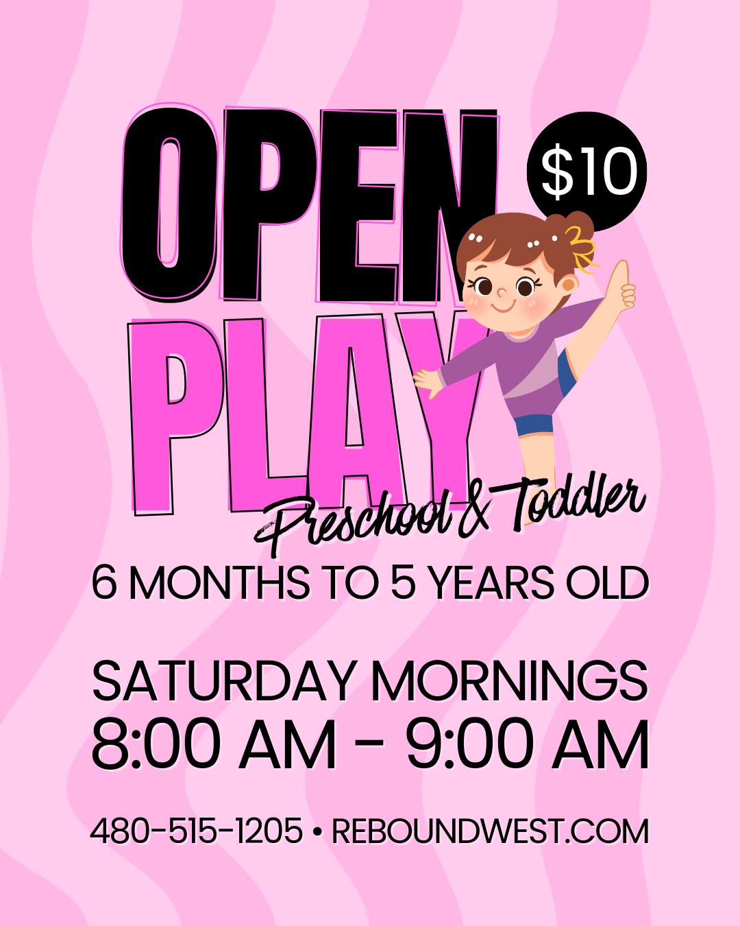 Your toddler’s new favorite place to play is right here! 💗 Open Play every Saturday at 8 am - 9 am.
Bring the energy, we’ll bring the fun! $10 per child, register in the parent portal!
#ReboundWest #OpenPlay #ToddlerFun #PreschoolPlay #ScottsdaleKids #KidsAZ