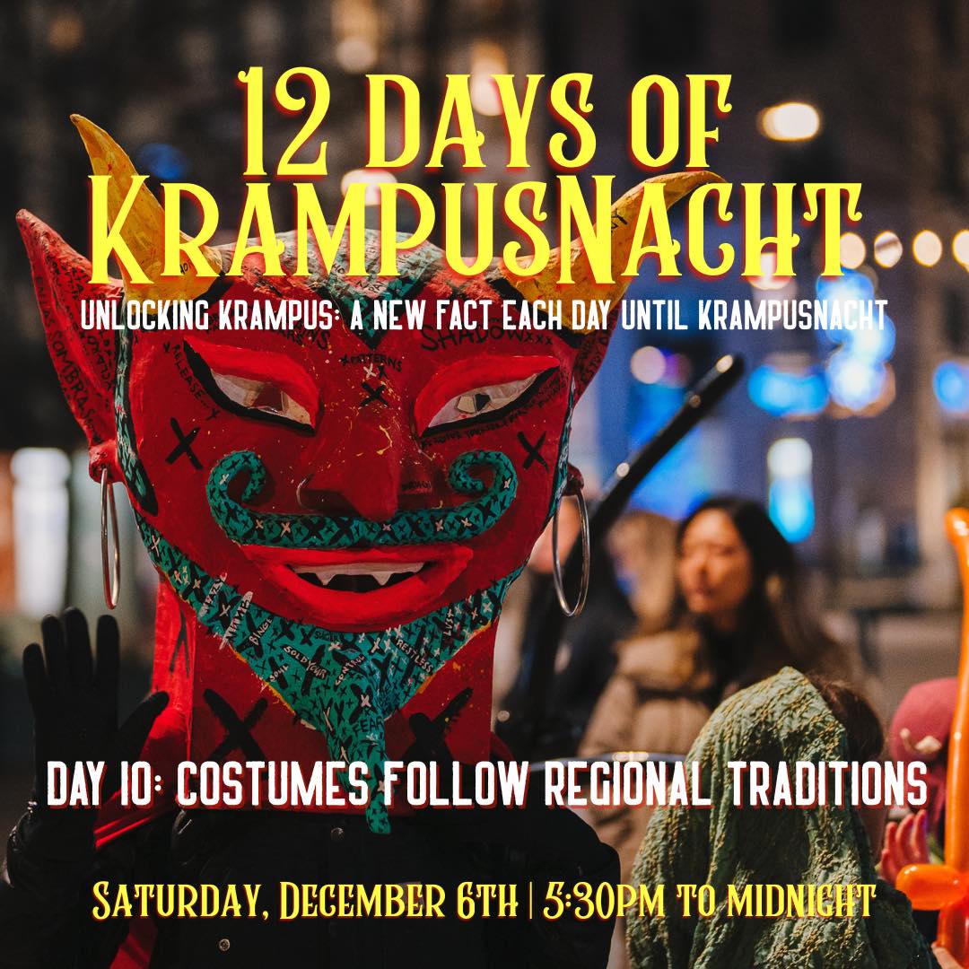 Fun Fact #10: Costumes Follow Regional Traditions 🌎
Some areas use curly sheep wool, others shaggy goat fur, others woven fibers. You can often tell a Krampus’s “hometown” by its fur.
Our celebration will feature a mix of styles and interpretations - it’s a full Krampus mash-up on Saturday, December 6! 🐐
🎟️ Tickets in bio!
#liquidstatebeer #krampustraditions #folklore #krampusnacht #folklorerevival #krampusparade #krampuscountdown #ithaca