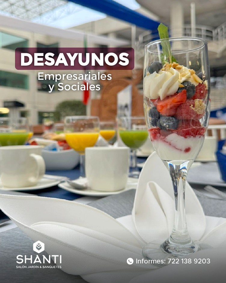 🥐✨ Comienza tus reuniones con un desayuno social o empresarialpara conectar, compartir y crear momentos llenos de sabor y energía. ☕💼
📞 Informes al: 722 138 9203
📍https://goo.gl/maps/EkXKwsK2NingvKj7A
.
.
.
.
.
#Shanti #SalónDeEventos #Desayunos #EventosEmpresariales #EventosSociales #Banquetes #Toluca #SanMateoAtenco