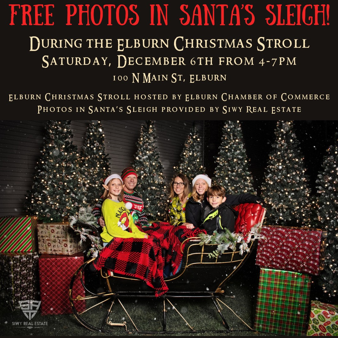 🎄✨ Join us at the Elburn Christmas Stroll! ✨🎄
Come out and enjoy FREE photos in Santa’s sleigh — the perfect holiday memory for families, friends, and little ones! 📸🎅
📍 100 N Main St, Elburn
🕓 4–7 PM
#ElburnIL #ElburnEvents #KaneCountyIL #FoxValleyIL #ElburnCommunity #DowntownElburn #ChristmasStroll #HolidayMagic #ChristmasInElburn #SantaPhotos #SantaSleigh