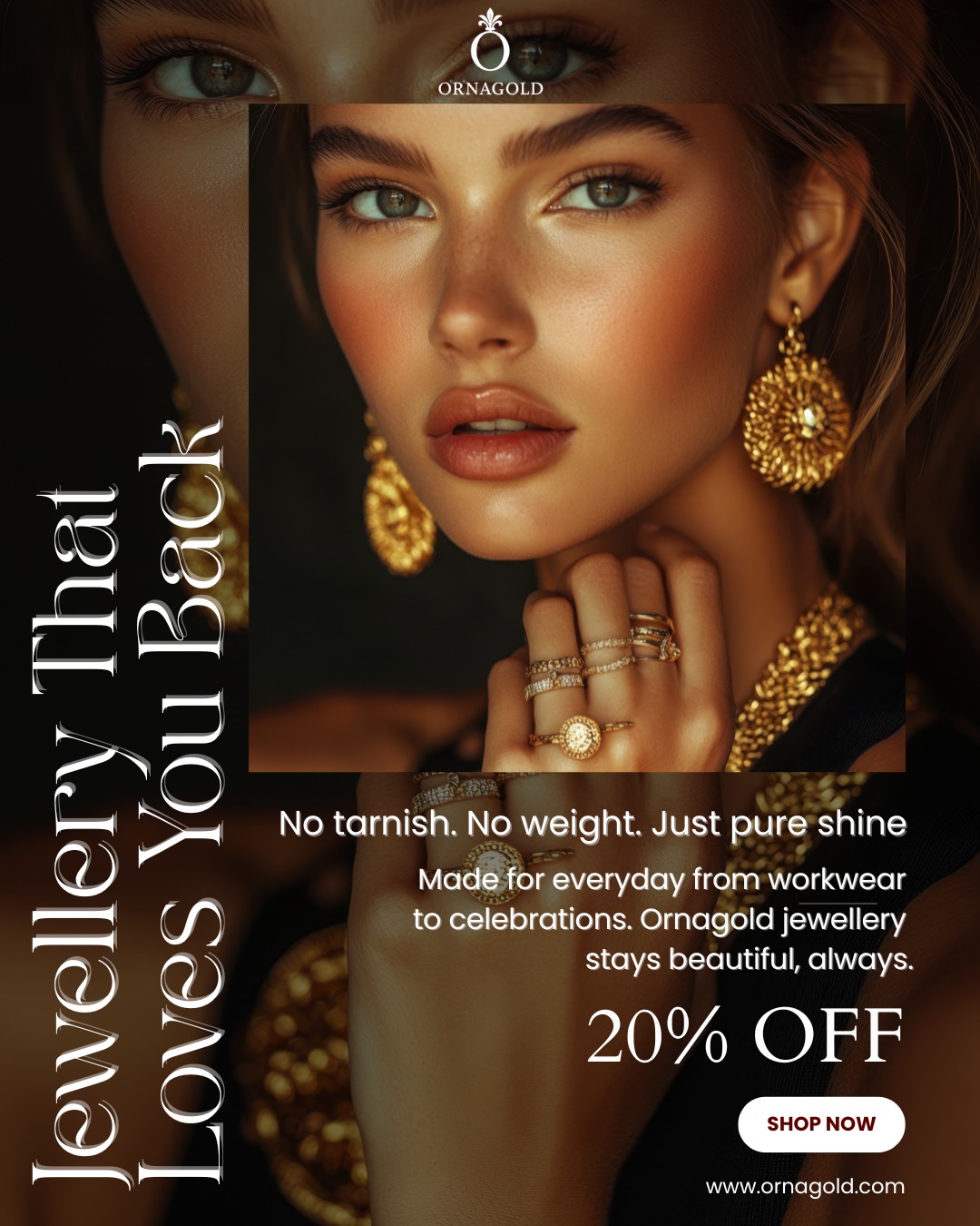 Jewellery that loves you back. 💖
No tarnish. No heavy weight. Just pure shine.
Made for daily wear, elegant, easy, effortless.
Perfect for office, outings, or gifting someone special.
Ornagold jewellery doesn’t fade, it stays timeless.
Because every shine tells your story.
Link in bio🔗
#AntiTarnish #EverydayJewellery #OrnagoldCare #ArtificialGold #LightweightJewels #AffordableLuxury #DurableDesigns #ShineEveryday #OrnagoldIndia #JewelleryLove