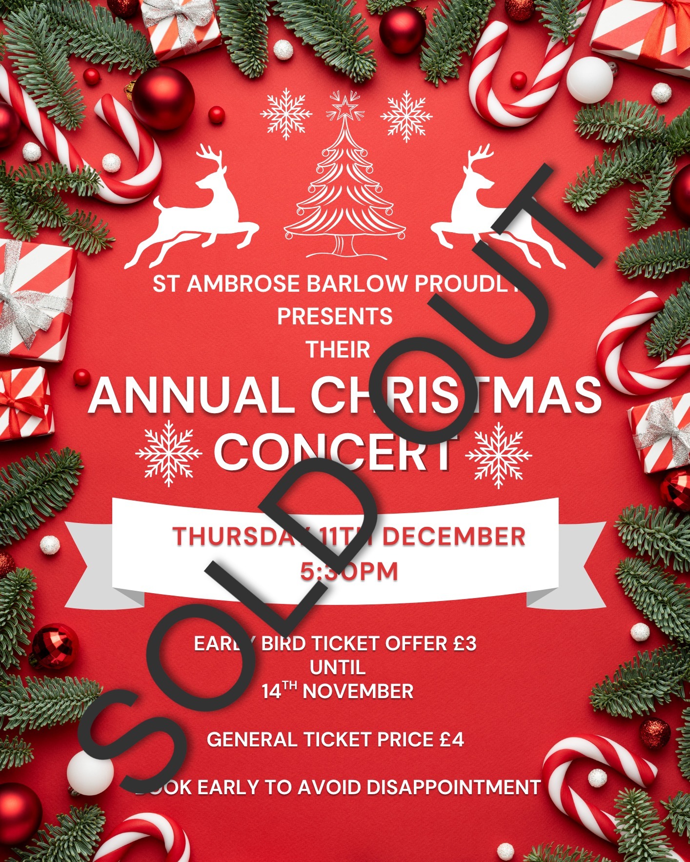 Our Over 65's Christmas Party and our Annual Christmas Concert have now sold out.
Thank you to all who have bought tickets to the Christmas concert and to those who have booked their place to the Over 65's Christmas Party. We are looking forward to welcoming you all on Thursday 11th December for an afternoon and evening of festive fun! ⛄🎅🎄🎤🎼
#lovelearnlead #putstambrose1st #annualchristmasconcert #over65schristmasparty #festivefun