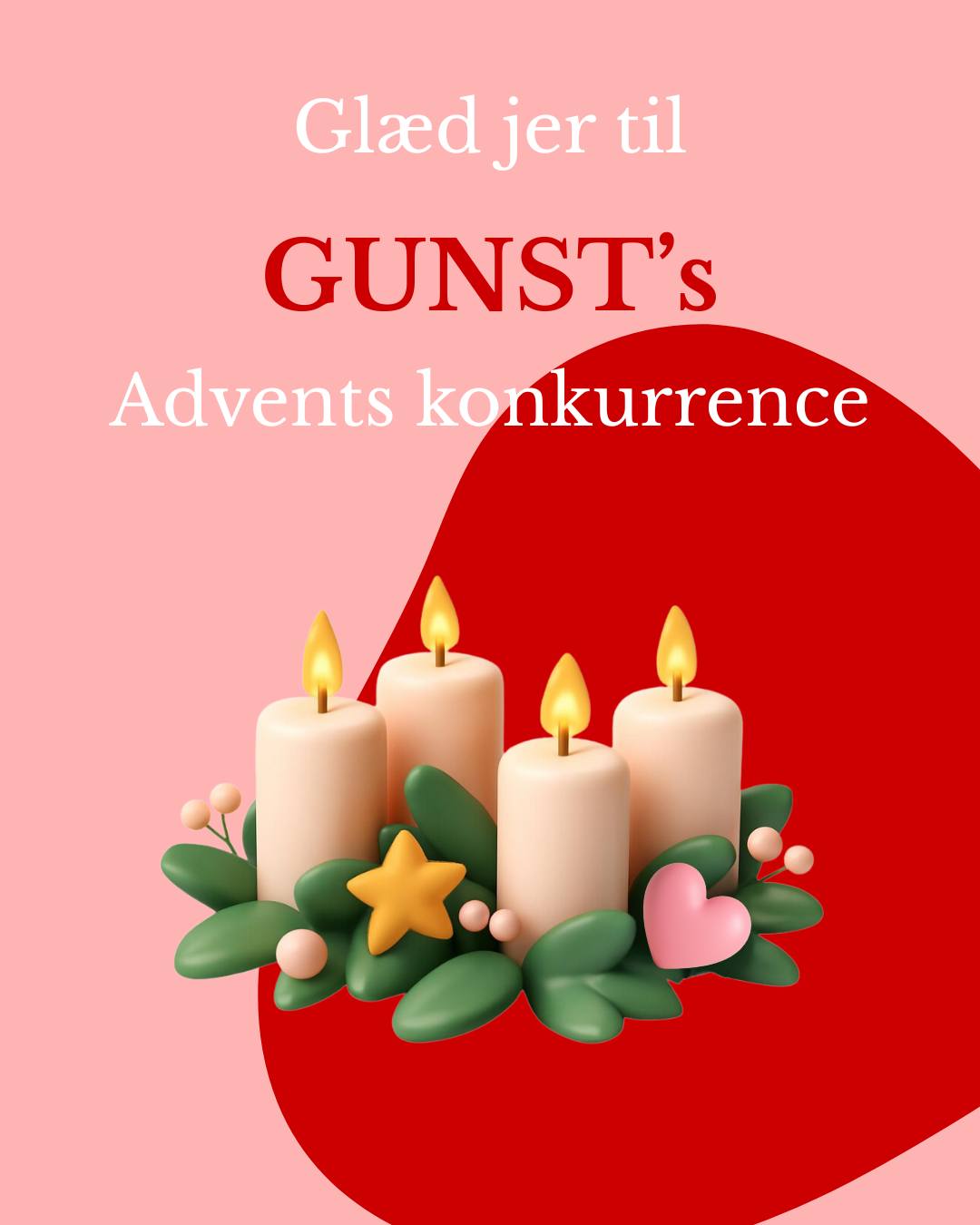I år har vi hos GUNST planlagt en romantisk adventskalender, hvor du hver søndag har mulighed for at vinde en lækker adventsgave til dig eller en du holder af.
Tak til de udstillere, der var med på vores tossede idé. ❤ 🙏
Vi glæder os til at sprede noget julemagi.
