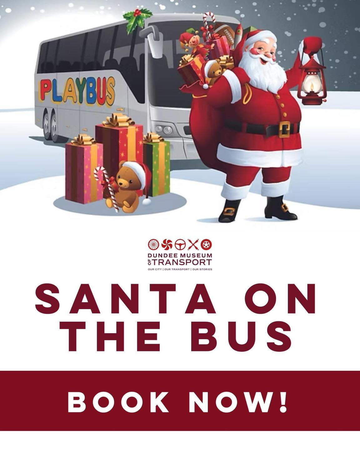 ⏪🎅 ICYMI - SANTA ON THE BUS IS BACK!
If you missed our big announcement, Santa has once again taken over the Playbus at Dundee Museum of Transport - and he’s already been meeting excited little visitors for a festive chat, a gift, and their very own personalised letter.
Slots run from 11am - 12.30pm and 1pm - 3.20pm, with each child getting a special 10 minute visit - including 5 magical minutes with Santa himself. This year’s gift is a book for every child to take home.
Kids enjoy free museum entry, while parents can get 50% off single day tickets and 25% off annual passes, both available to purchase on the day.
Our café is open too, serving hot drinks, alcohol-free mulled wine, toasties, and plenty of festive treats.
A parent must stay with their child on the Playbus at all times.
There are still spaces available - make your child’s Christmas magical and hop aboard before slots fill up!
🎟️ Book here: https://www.dmoft.co.uk/booking-calendar/santa-on-the-bus?referral=service_list_widget
#christmas #meetsanta #dundee #festiveseason #santa #thingstodo