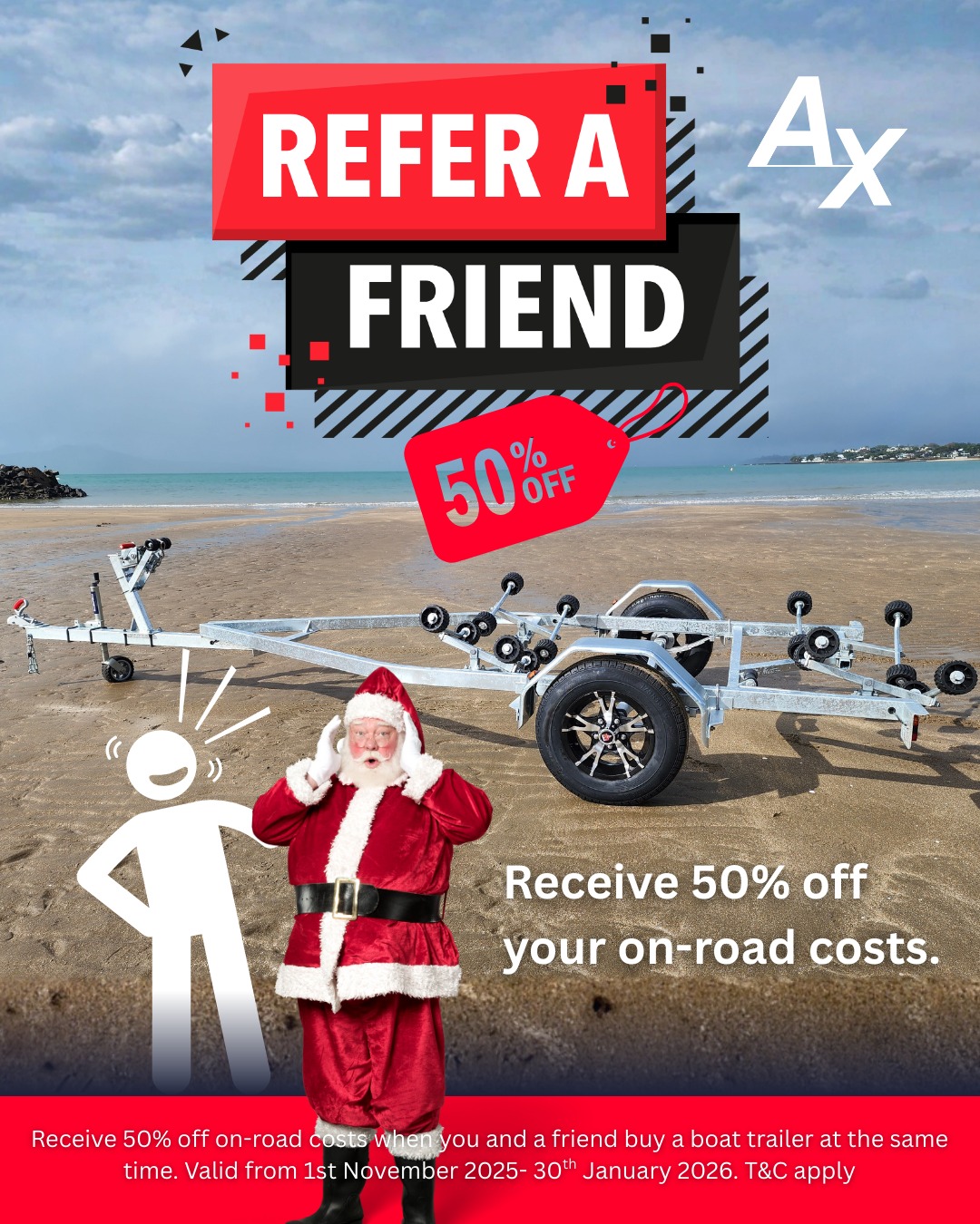 Are you and your fishing buddy looking for new boat trailers?
This deal’s just for you!
Refer a friend and when you both purchase a boat trailer, you’ll each get 50% off your on-road costs.
Don’t miss out , team up, save big, and get ready for your next adventure on the water!
Auckland store deal only.
#christmasdealnz #boattrailers #nz #boatingnz #nzmarine