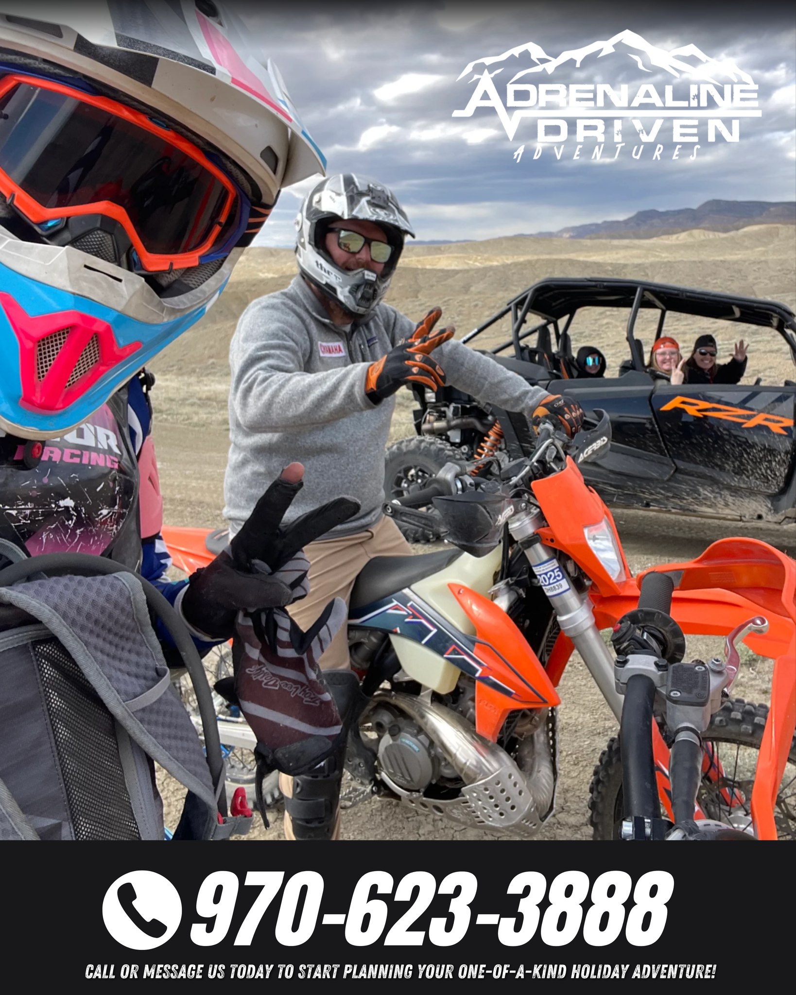 They had an absolute blast with our UTV and Dirt Bike rentals, and we’re thrilled to be part of their adventure!
Whether you’re tearing up the trails or exploring the scenic routes, Adrenaline Driven Adventure Company delivers excitement, freedom, and memories that last.
🎯 Ready to write your own adventure story?
📞 Book your ride today UTVs, Dirt Bikes & more!
🔖 #HappyClient #AdrenalineDrivenAdventure #UTVRentals #DirtBikeRentals #RideWithUs #AdventureAwaits #OffRoadFun #TrailRiding #ThrillSeekers #MakeMemories #ExploreColorado