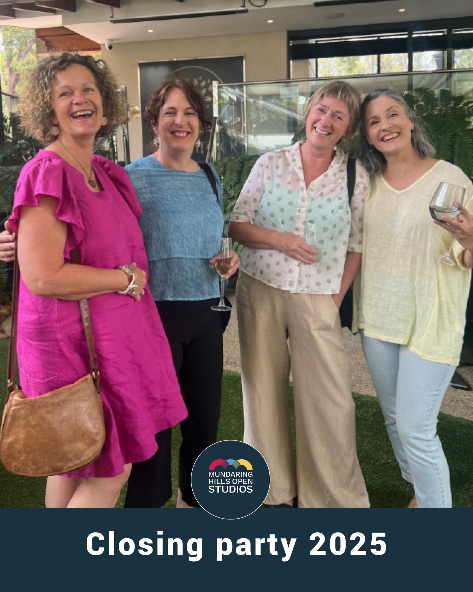 WRAP PARTY VIBES
Thanks Amaroo Retreat & Spa for the beautiful location!
What a way to wrap MHOS 2025.
Yesterday’s closing celebration was a moment to exhale, reflect, and toast to everything we built together. Artists, supporters, friends, and the broader creative community came together in the stunning surrounds of Amaroo to mark the end of our biggest year yet.
Huge thanks to Shire President Paige McNeil for joining us and backing the vibrant arts scene in the Hills.
We’ll be riding the inspiration from this year all the way into planning for the next. Photos incoming—watch this space.
#MHOS2025 #MundaringHillsOpenStudios #artistsinthehills #closingcelebration #supportlocalart