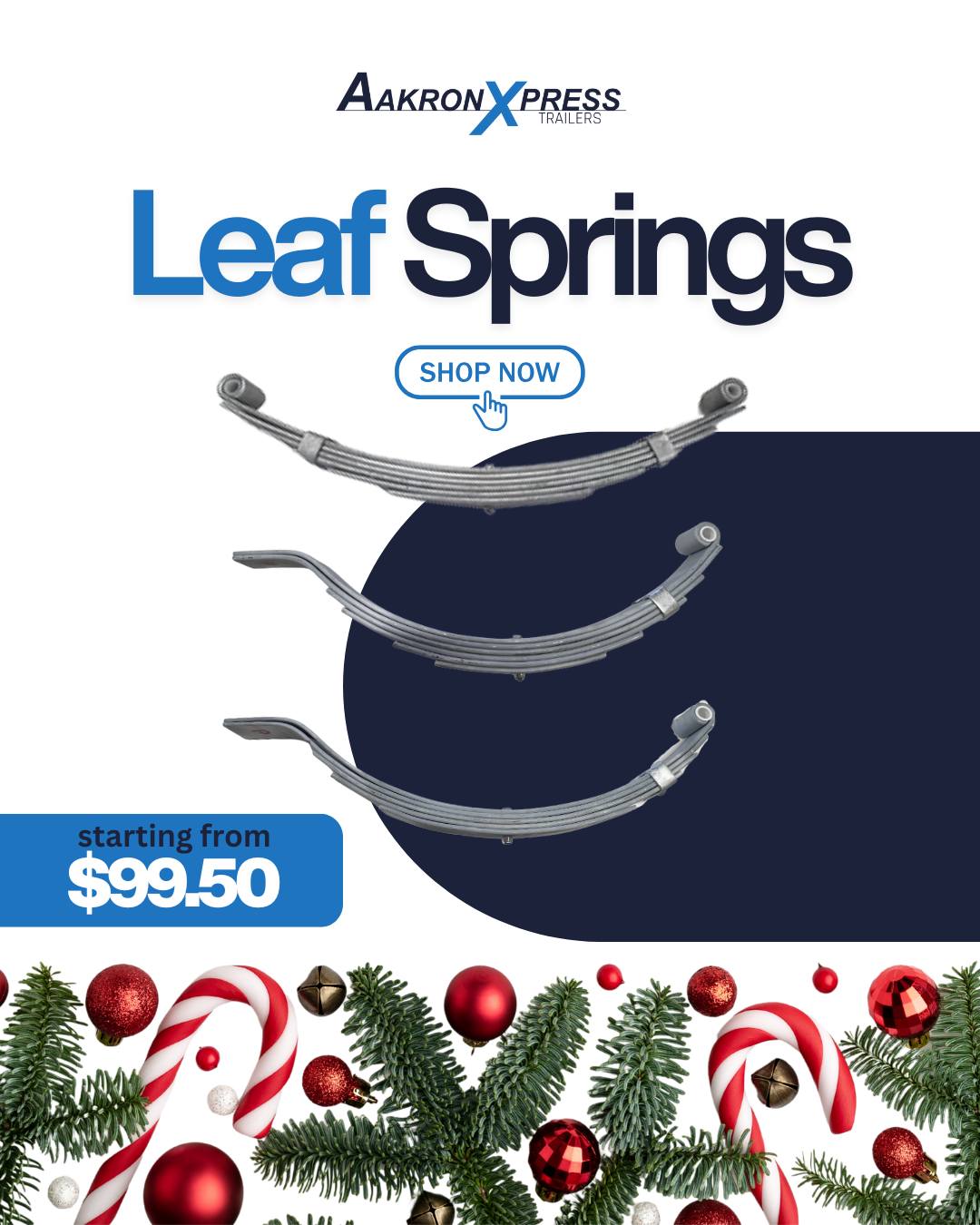 Give your trailer a ride as smooth as a Christmas cruise. Our Leaf Springs offer reliable, long-lasting suspension for steady travels throughout the holiday season.
www.aakronxpress.co.nz/shop
#TrailerSuspension #BoatTrailersNZ #NZBoatingCommunity #TrailerPartsNZ #SummerTrips #NZLifestyle