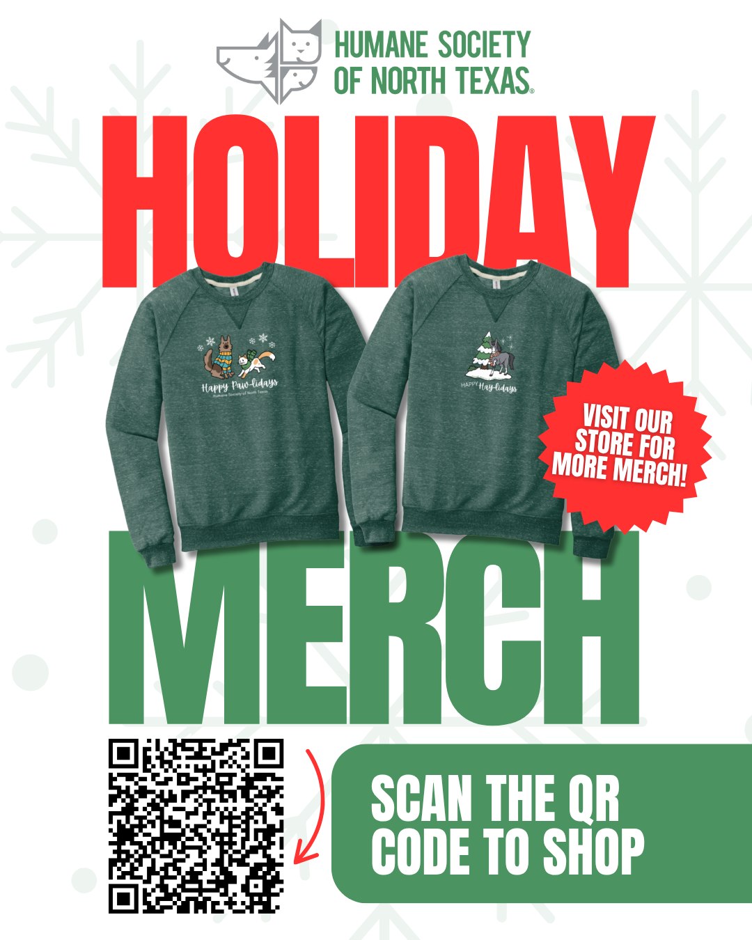 🐾🎄 HSNT HOLIDAY MERCH IS HERE! ❤️💚
Did you catch us on Channel 8 (@wfaa) THIS morning? Then it's time to sleigh this season and support rescue pets! Every hoodie, tee, tote, and cap isn’t just festive merch—it demonstrates love, compassion, and hope for pets who need it most.
Because at HSNT, our mission will always be: Pets and People, Saving Each Other®
From cozy Christmas designs to year-round favorites, every purchase helps give pets a safe place to land, heal, and find their forever home. When you wear HSNT, you’re wrapping yourself in purpose—and joining a community that believes in holiday miracles for animals. ✨🐶🐱
🎁 Make giving back part of your Christmas tradition—shop now, spread cheer, and proudly wear your heart for rescue.
🛍️ Scan the QR code in the graphic or tap the link in our bio. All items ship straight to your door—no elves required!
💚 Buy Holiday Merch & MORE at LINK IN BIO
#HSNT #HSNTMerch #ShopForACause #RescueSeason #AdoptDontShop #MerryAndBright #RescueLove