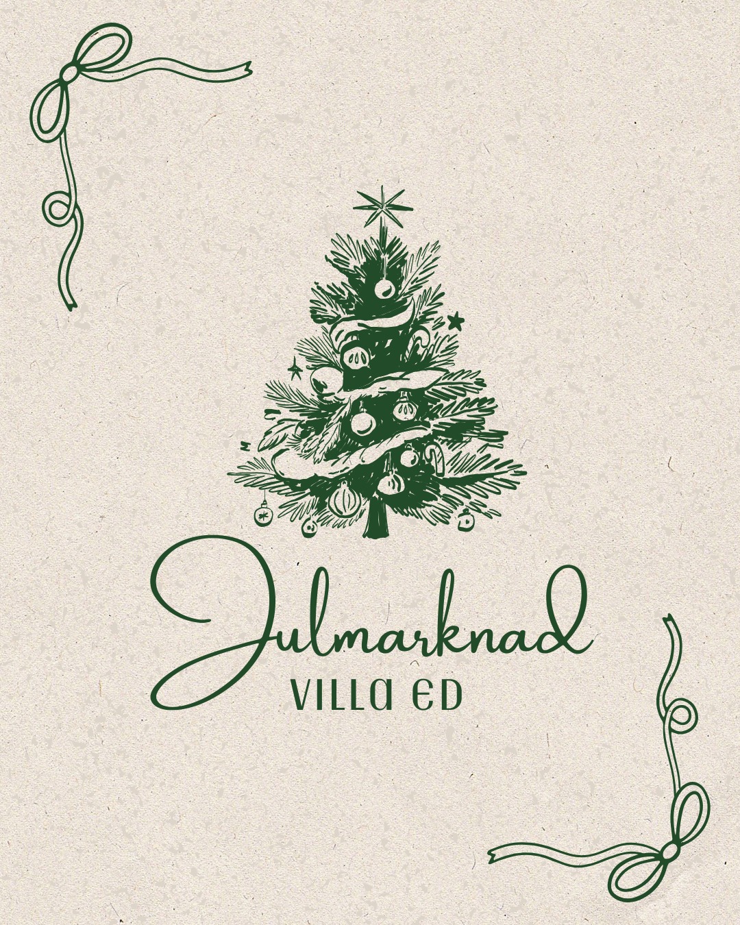 Julmarknad på Villa Ed 🎄
Söndag 30 november kl. 11–16, välkomnar vi dig till vår årliga och stämningsfulla julmarknad här på Villa Ed ❄️✨
I år blir marknaden större än någonsin med fler än dubbelt så många utställare som tidigare. Hantverkare, kreatörer och småföretagare fyller området med unika, handgjorda produkter och lokalt skapade julklappar du inte hittar någon annanstans.
Tomten kommer förbi, livemusiken sprider värme och caféet bjuder in till hembakat, varma drycker och juliga smaker, allt för att skapa den perfekta första julkänslan.
Våra butiker har dessutom fina erbjudanden under hela dagen, och kl. 13.00 sjunger Villa Ed’s Julkör.
Ta med familj och vänner och starta julen på bästa sätt här hos oss på Villa Ed ❤️