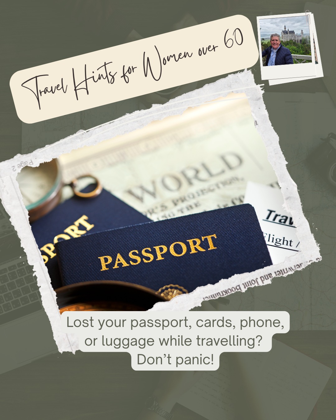 Lost your passport, cards, phone, or luggage while travelling? Don’t panic!
From who to contact to smart tips for prevention, my latest blog has everything you need to stay calm and get back on track.
Learn practical advice, must-have travel hacks, and how to handle travel mishaps - read my blog and visit my website for hints, essential apps and links to great travel gear and tried and tested tours.
📖 Read the blog - https://www.travelhints60.com/post/what-to-do-if-you-lose-your-passport-credit-cards-phone-or-luggage-when-travelling
#TravelTips #SoloTravelOver50 #LostPassport #LostLuggage #TravelSafety #TravelHacks #TravelMistakes #TravelSmart #WomenWhoTravel #TravelHints60