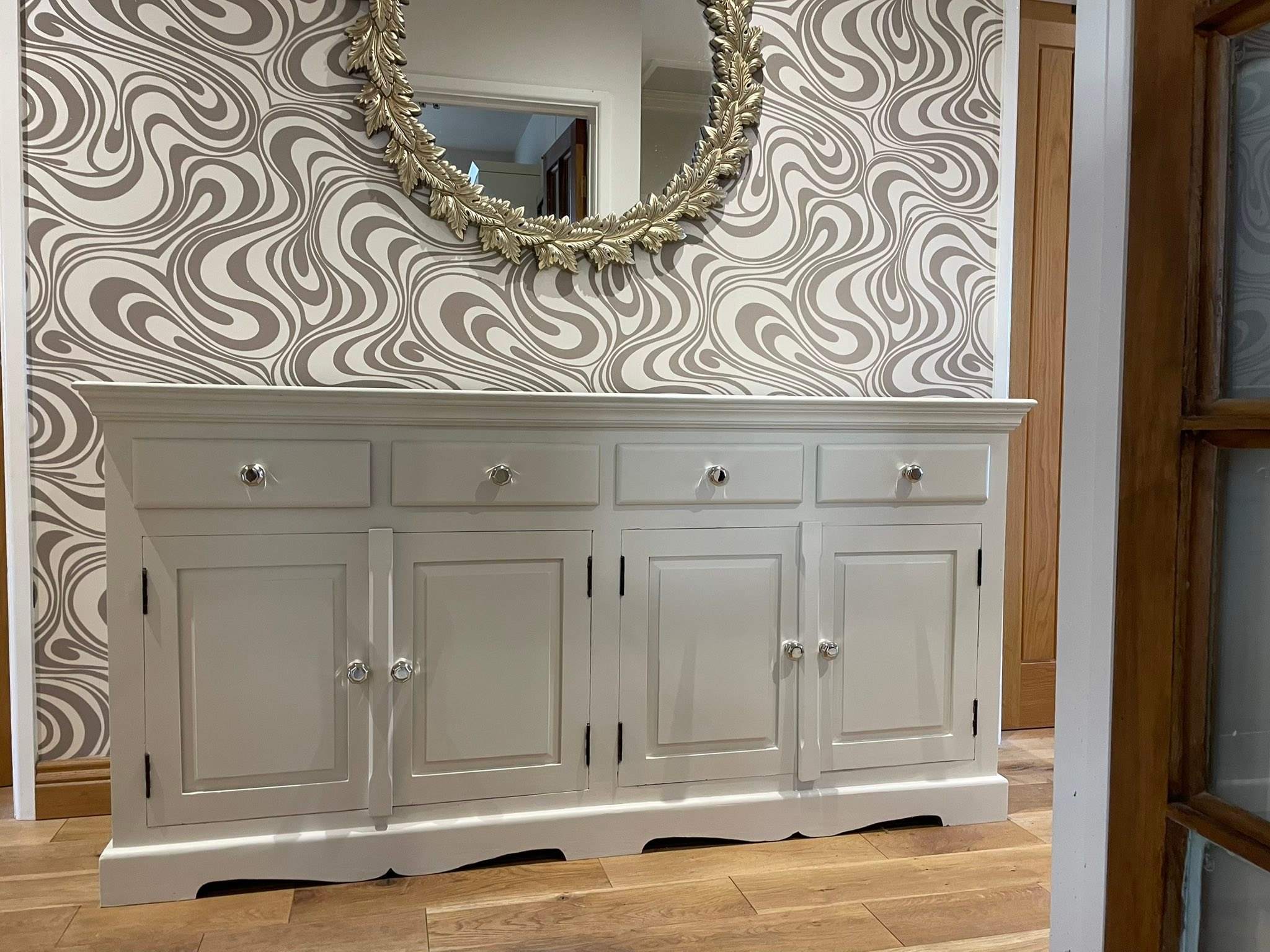 Another commission finished and safely delivered back to its owners — and they were absolutely delighted with the transformation. You can really see just how dark the sideboard originally was!
The paints I use have great coverage, but when you’re restyling something from very dark to a much lighter shade, it takes more layers than usual… I genuinely lost count! This piece was incredibly solid and beautifully made, so it was well worth the investment of time and effort.
I used Fusion Mineral Paint in Raw Silk (a very popular colour at the moment!) and sourced new hardware that suited both the sideboard and my customer’s style. It took three of us to lift it into the van, and two strong fellas to lift it back out again — but it’s now sitting proudly back in its rightful place.
If you’re thinking of updating a piece of your own, feel free to send me some photos, and I’ll happily provide a quote.
#FurnitureRestyling #UpcycledFurniture #SideboardMakeover #PaintedFurniture
#Cotswolds #CotswoldBusiness #SupportLocalBusiness #Cirencesterlife