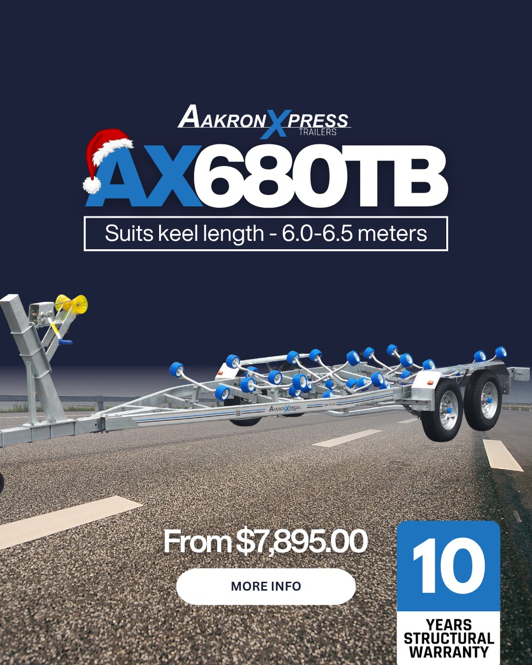 🎄 Big boat? Big trailer! The AX680TB tandem trailer, built for 6.0–6.5m hulls, is now only $7,895. Mention this post in December and get a FREE boat fit!
Auckland store only – secure yours today. 🛥️⚓
#BoatingNZ #NZBoating #TandemTrailer #NZ”