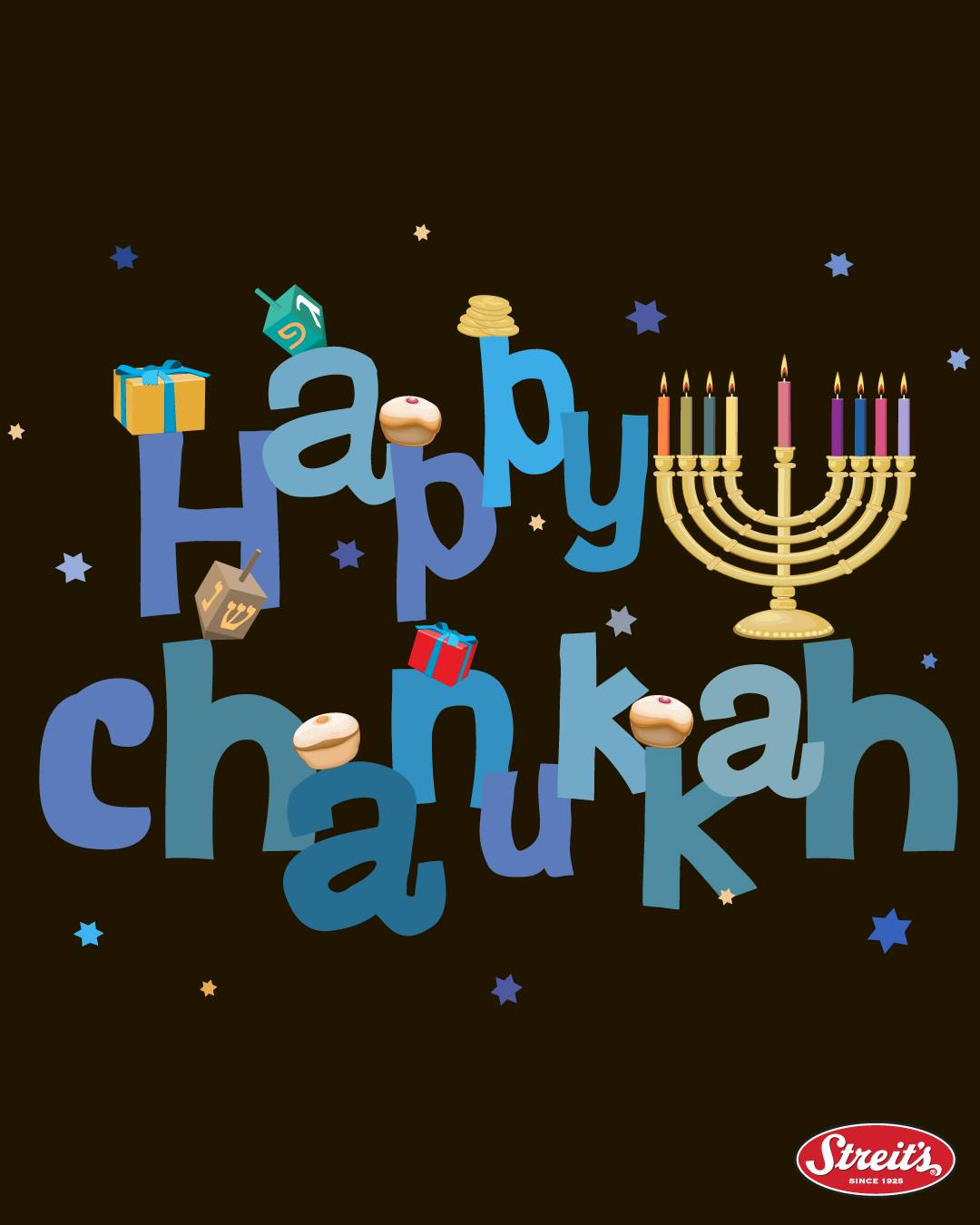 Spin the dreidel, light the candles, pass the treats.
Happy Chanukah from our family to yours! 🕎