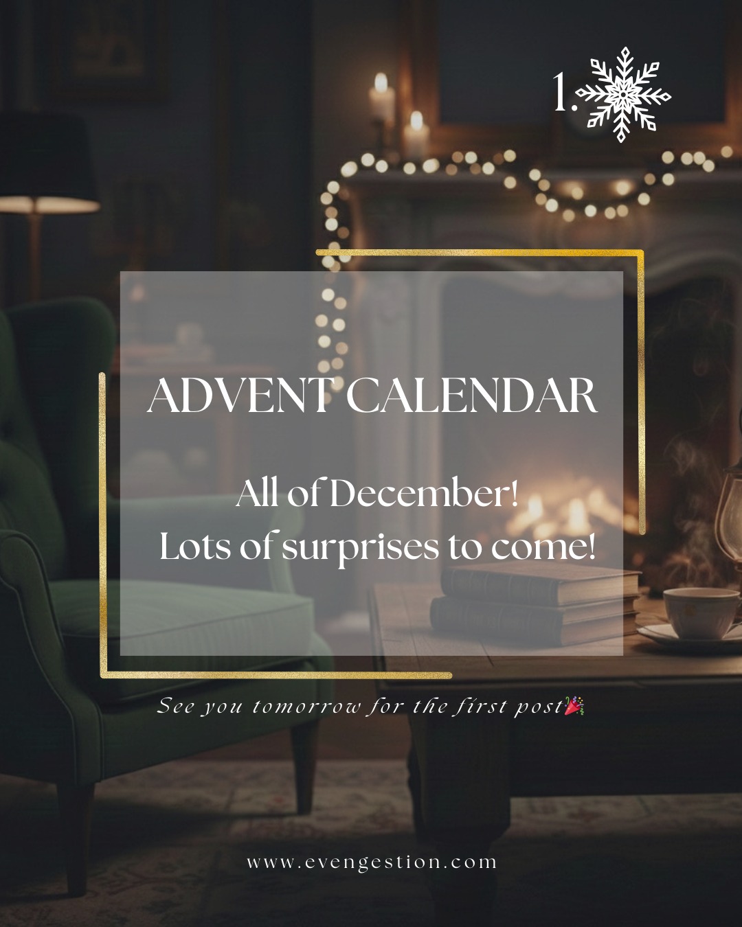 🎉 Big news! Our Advent Calendar
This December, expect a new post every single day!
Lots of surprises, tips, and treats! 🎁✨
Stay tuned… it's going to be fun!
🎉 Grande nouvelle ! Notre calendrier de l'avent
En décembre, attendez-vous à une nouvelle publication chaque jour !
Plein de surprises, de conseils et de petits cadeaux ! 🎁✨
Restez connectés… ça va être génial !
#evengestion #calendar #events #suprises #staywithus #december #December2025 #paris #parisian #parisparis