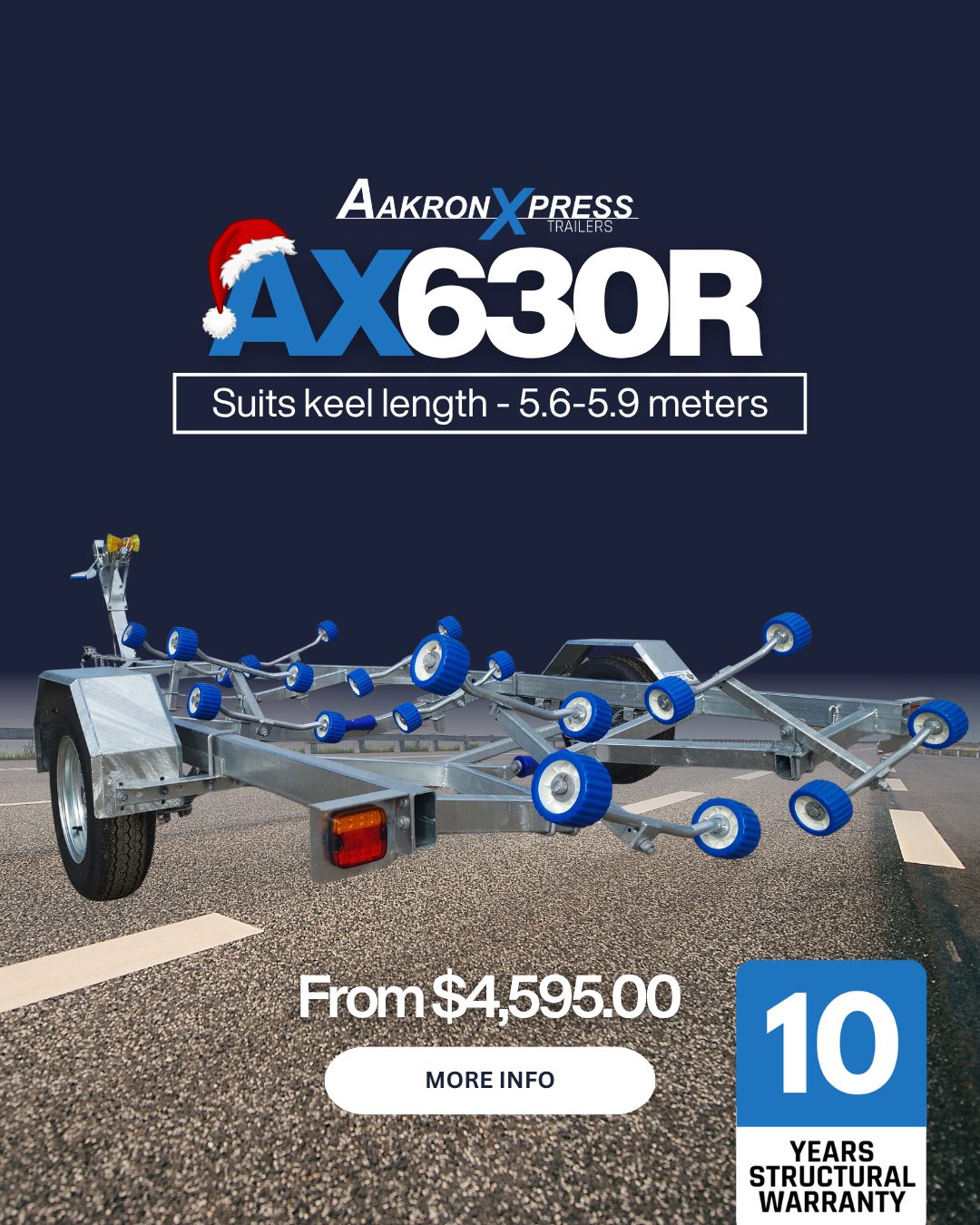 🎄 December Special! Only $4,595.00 for the AX630R – perfectly built for 5.6–5.9m hulls. Mention this post and get a FREE boat fit! Auckland store only. 🛥️⚓
#BoatingNZ #NZBoating #BoatTrailer #NZ
