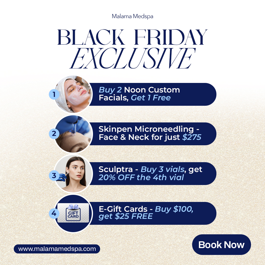 Final Opportunity: Malama's Black Friday Beauty Flash Sale. Seize the best deal of the year to achieve radiant skin. To secure your purchase with the option to redeem at a later date, please DM, comment, or text 480-690-1880.