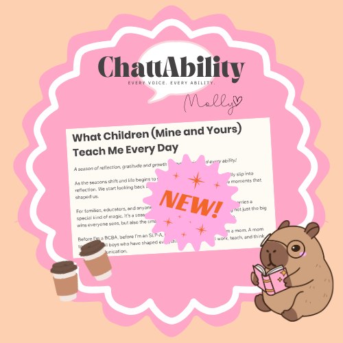 New blog is live!
“What Children (Mine and Yours) Teach Me Every Day.”
As a mom, BCBA, and SLP-A, I learn more from kids than any textbook.
#education #FunctionalCommunication #speech #connection #language #SLPA #classroom #teachers #learningthroughplay #bcba #inclusionmatters #communicationskills #aba #SLP #LanguageLearning #parenting #neurodiversity #earlychildhood #motherhood #specialeducation #school #play