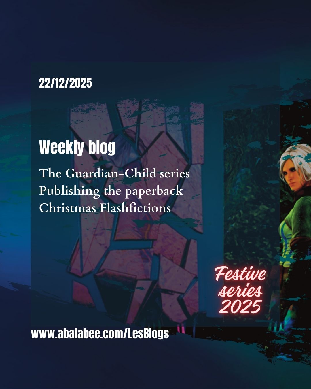 The festive series 2025 this week: read the summary of the Guardian-Child saga. What’s next after the ebook? The paperback! Read three festive flash fictions inspired by images.
To put you in the festive spirit, here’s the beginning of the first flash fiction: Routine Mission
It was my crew’s turn to celebrate Christmas on Mars. Celebrate might be pushing it. We had six months to complete our mission and Christmas was on day 181. Alan, Teresa and I were setting out to proceed with the final inspections, then we would enjoy the wine-free mulled wine, the eggnog that hadn’t seen any eggs or alcohol and the wonderful and perfectly desiccated turkey dinner with all the trimmings.
Continue in the blog
https://www.abalabee.com/post/the-festive-series-la-série-festive-2025-3
bit.ly/LesBlogs
#abalabee #sciencefantasy #flashfiction #christmas #womendestiny