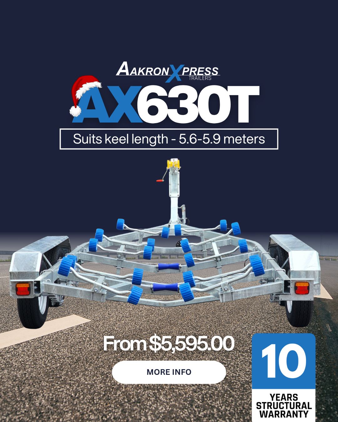 Upgrade your towing this Christmas! 🎁
The AX630T tandem trailer, built for 5.6–5.9m hulls, is now just $5,595. Mention this post in December and enjoy a FREE boat fit. Auckland store only – grab yours before it’s gone! 🛥️⚓
#BoatingNZ #NZBoating #TandemTrailer #NZ