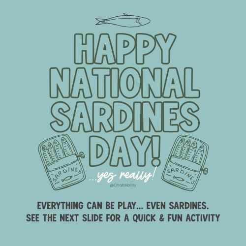 It’s National Sardine Day… so of course we’re making it PLAY. 😂
Here’s a silly little activity you can pull together in under 60 seconds and target SO many skills (many more than listed!)
Remember... fish are friends, not food!
#connection #LanguageLearning #communicationskills #inclusionmatters #bcba #speech #teachers #education #SLPA #neurodiversity #specialeducation #parenting #learningthroughplay #classroom #SLP #earlychildhood #FunctionalCommunication #aba #language #motherhood #social #play #earlychildhoodeducation #homeschool