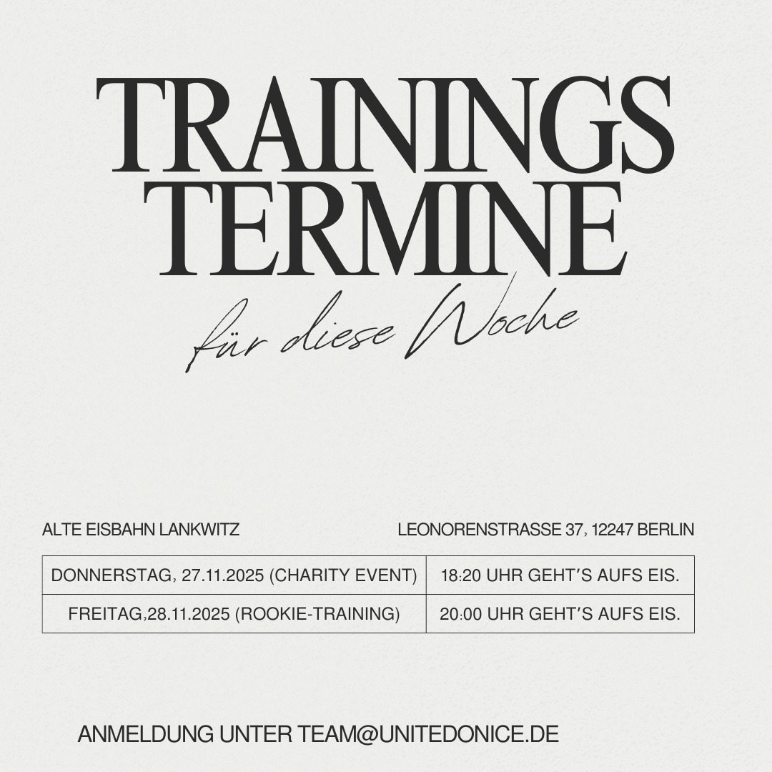 Für beide Trainingseinheiten könnt ihr euch unter Team@unitedonice.de anmelden.
Ihr habt keine Ausrüstung? Gar kein Problem, schreibt einfach eure Kleidergrößen in die E-Mail und wir packen Euch eine Tasche.
#teamunitedonice #fürdiewertedeslebens #tandemtraining