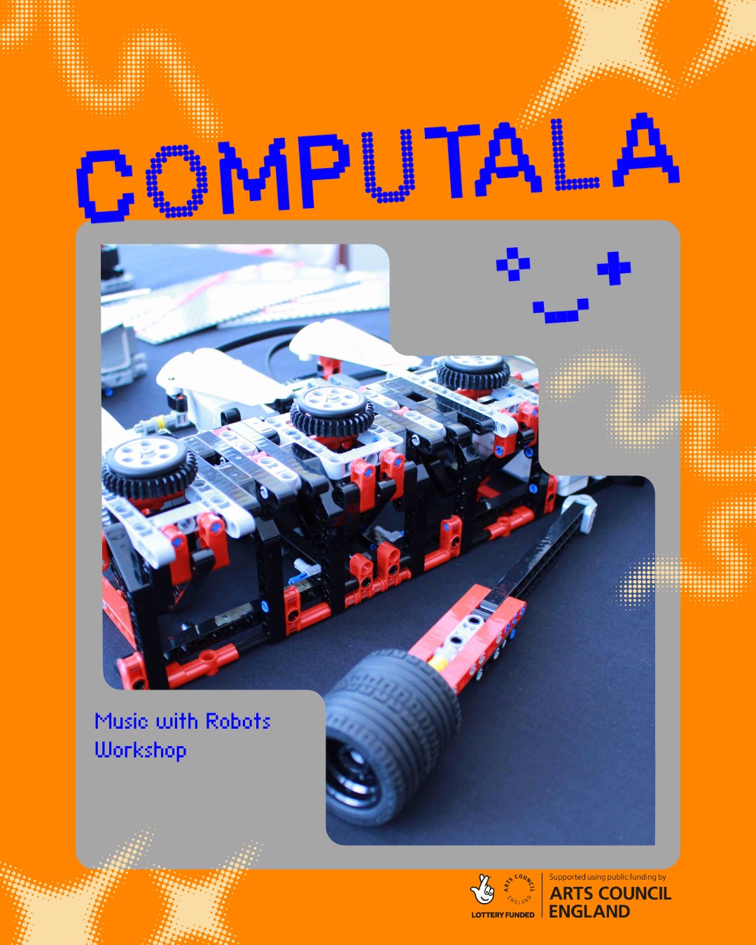 Music with Robots Workshop
January 11th 12pm-4pm in Lightbox Gallery @lcbdepot
Pay As You Feel sign up to this fun coding workshop for artists/practioners with Ableton Certified Trainer Mark Towers! @mark_towers
No prior experience is necessary, but this workshop would be ideal for anyone with an artistic practice involving:
-music technology
-hardware hacking
-interactive installations.
The work will be based around previous interactive exhibits Mark has presented for @ableton at @superbooth_berlin and will be collaboratively built during the day as part of the Robots for a Safer World Exhibition during COMPUTALA 2026.
For more information and to pay as you feel sign up see our Linktree in our bio.
Supported by @acegrams National Lottery Project Grants <3