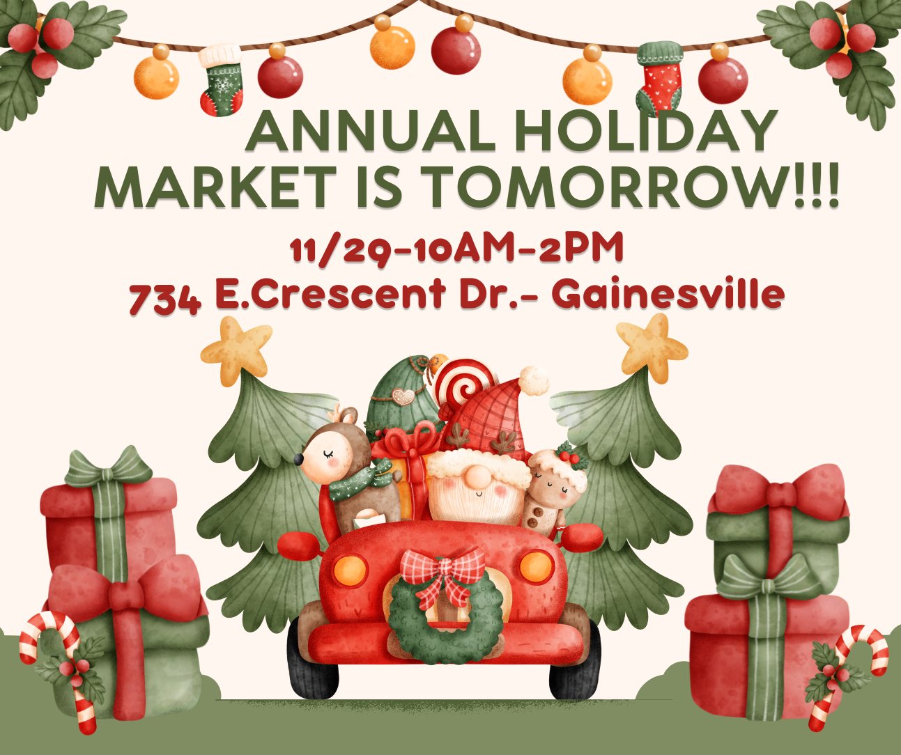 TOMORROW IS THE HOLIDAY MARKET!!
COME SHOP FOR YOUR HOLIDAY GIFTS
DELICIOUS BAKED GOODS
FRESH XMAS TREES WITH THE BOY SCOUTS
SEASONAL SNACKS & GOODIES
IT'S THE LAST MARKET OF 2025!!
SEE YOU THERE!
#holidaymarket #shoplocal #buylocal ##hallcountyfarmersmarket