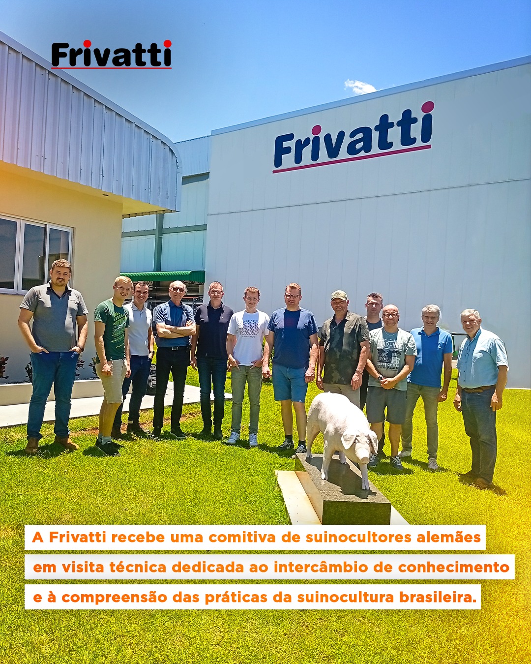 Em novembro, a Frivatti recebeu produtores alemães em uma visita realizada em parceria com a Agroceres PIC e as empresas Tiggemann e Wissling 🇩🇪🤝🇧🇷.
O encontro proporcionou uma imersão no sistema produtivo paranaense, com troca de experiências e perspectivas que fortalecem a suinocultura e estimulam novas oportunidades.
#Frivatti #Suinocultura #InovaçãoNoCampo #AgroBrasil #AgroceresPIC #Tiggemann #Wissling #Paraná