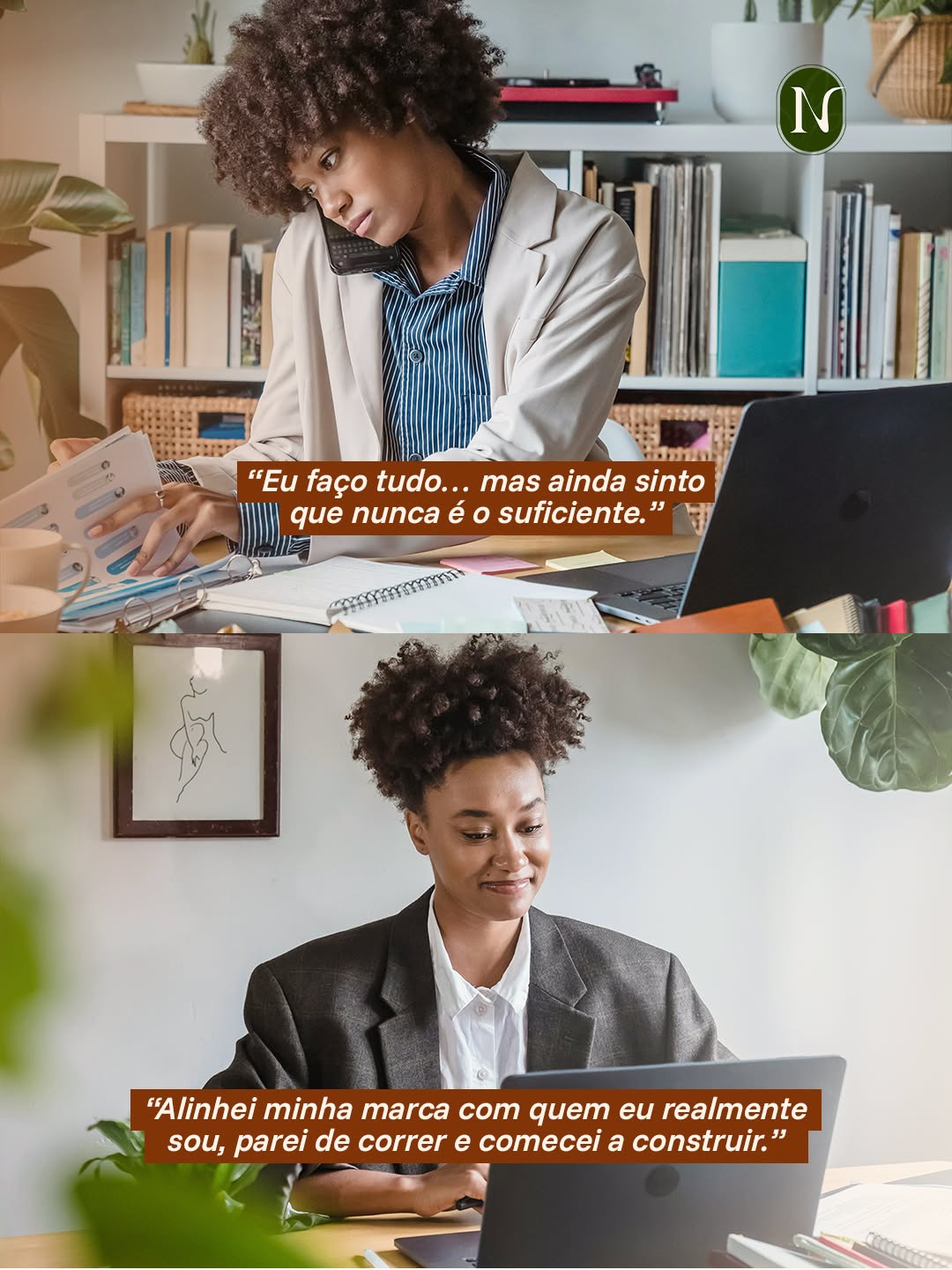 Existe uma diferença enorme entre trabalhar muito e trabalhar com direção. E a maioria das empreendedoras sentem sobrecarga não pela falta de esforço, mas pela falta de clareza sobre quem são, o que entregam e para onde estão indo.
Quando sua marca ganha identidade, propósito e estrutura, você não vive mais no improviso. Você vive no alinhamento.
✨ E quando há alinhamento, existe leveza.