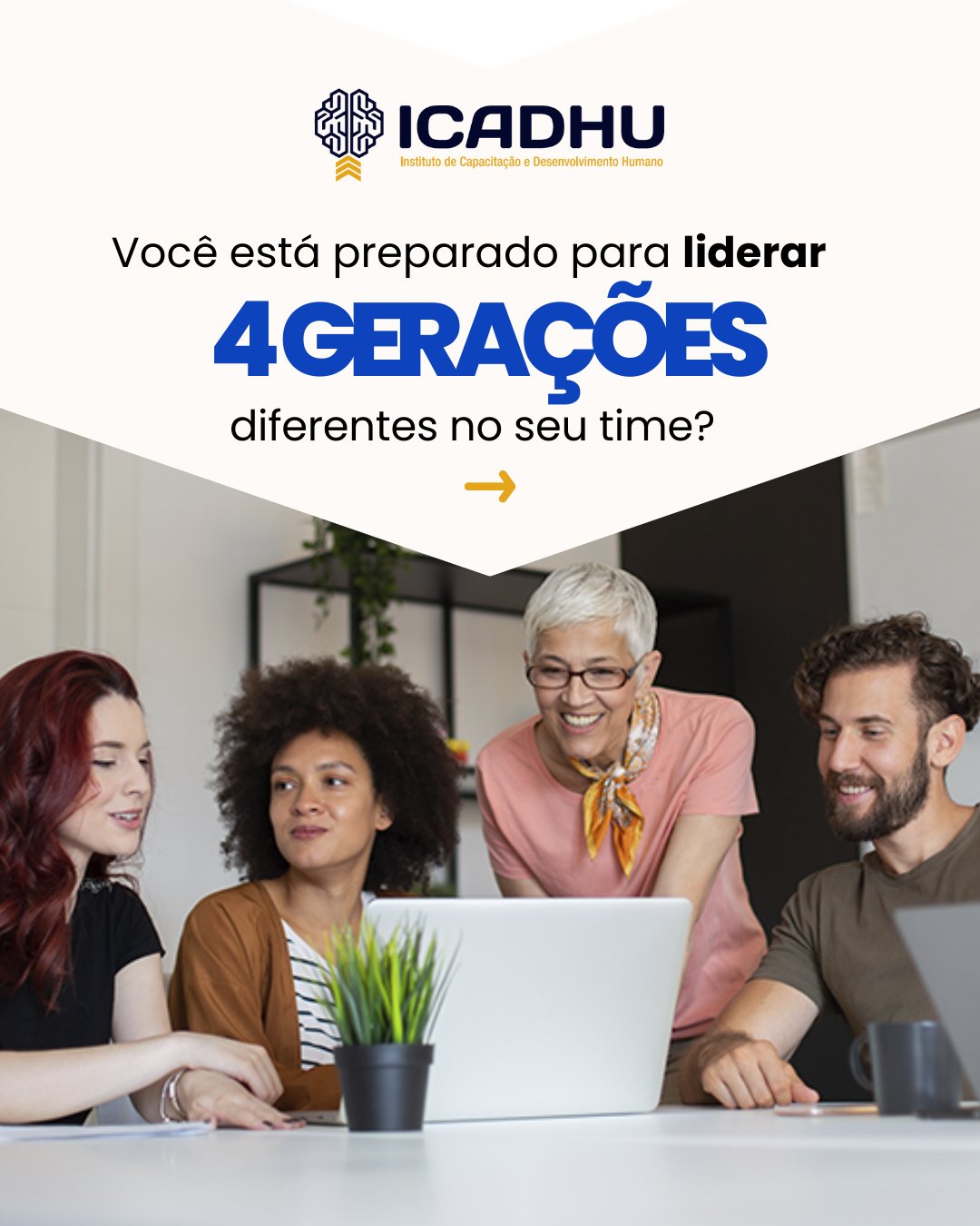 No mundo corporativo de hoje, não basta liderar — é preciso liderar pessoas de diferentes gerações. No ICADU, treinamos líderes para serem estrategistas, empáticos e adaptáveis. Quer construir uma equipe forte, unida e geradora de resultados? 💼
Comente abaixo: na sua empresa, quais gerações você tem no time (Boomers, X, Millennials, Z…)? Vamos conversar!
#Liderança #TreinamentoDeLíderes #ConflitoGeracional #ICADHU #VemProICADHU